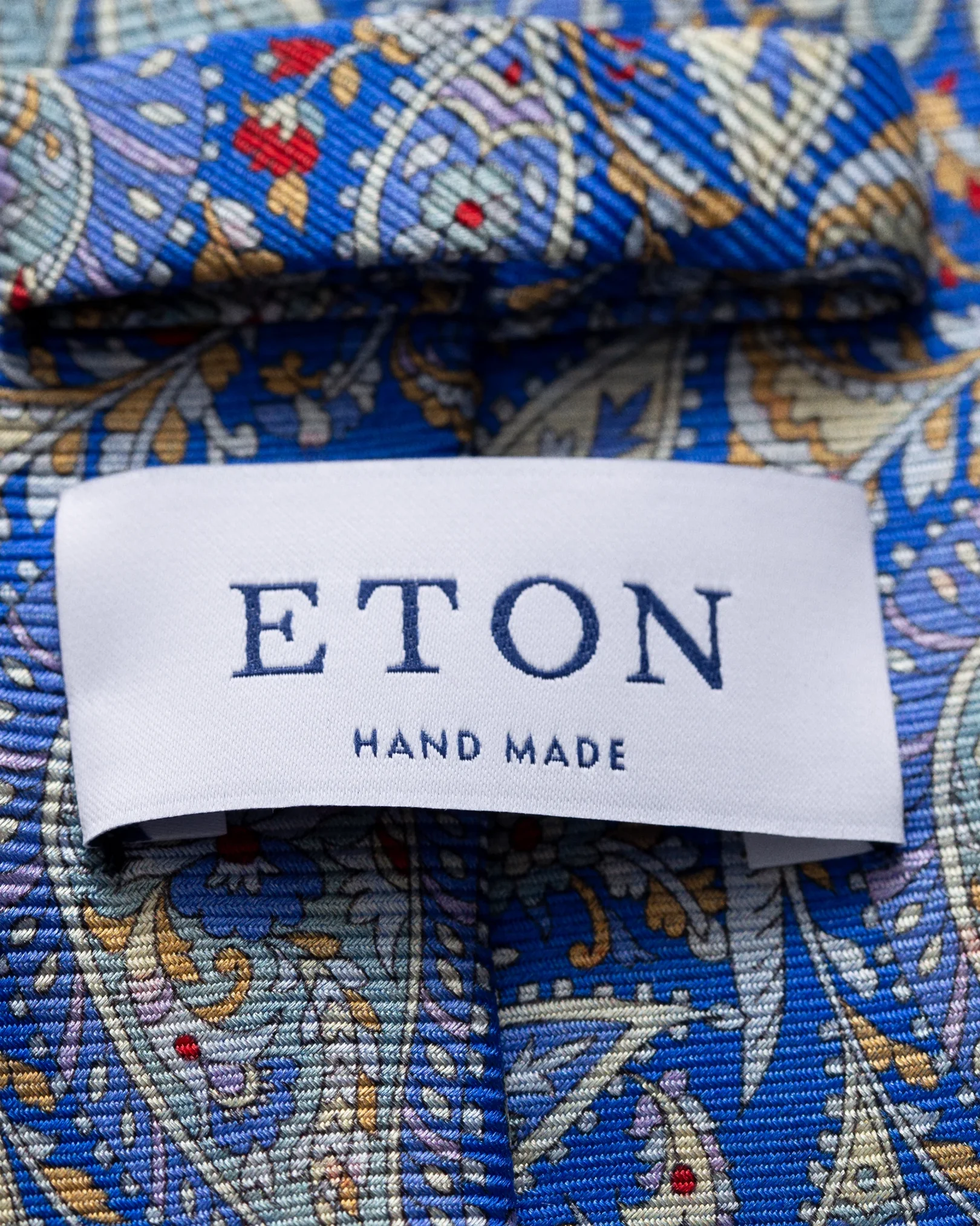 Eton - blue flower paisley tie