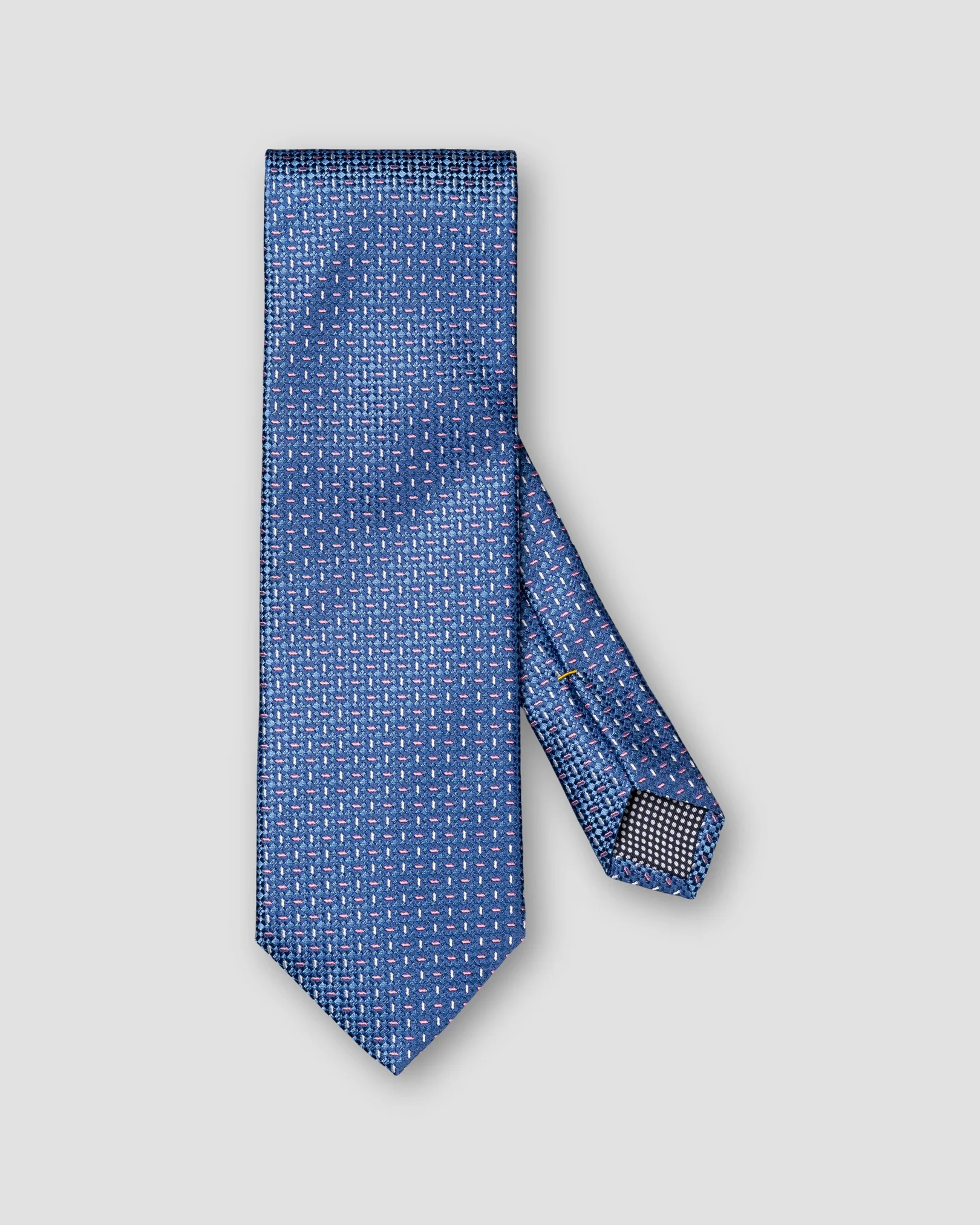 Eton - mid blue semi solid woven silktie