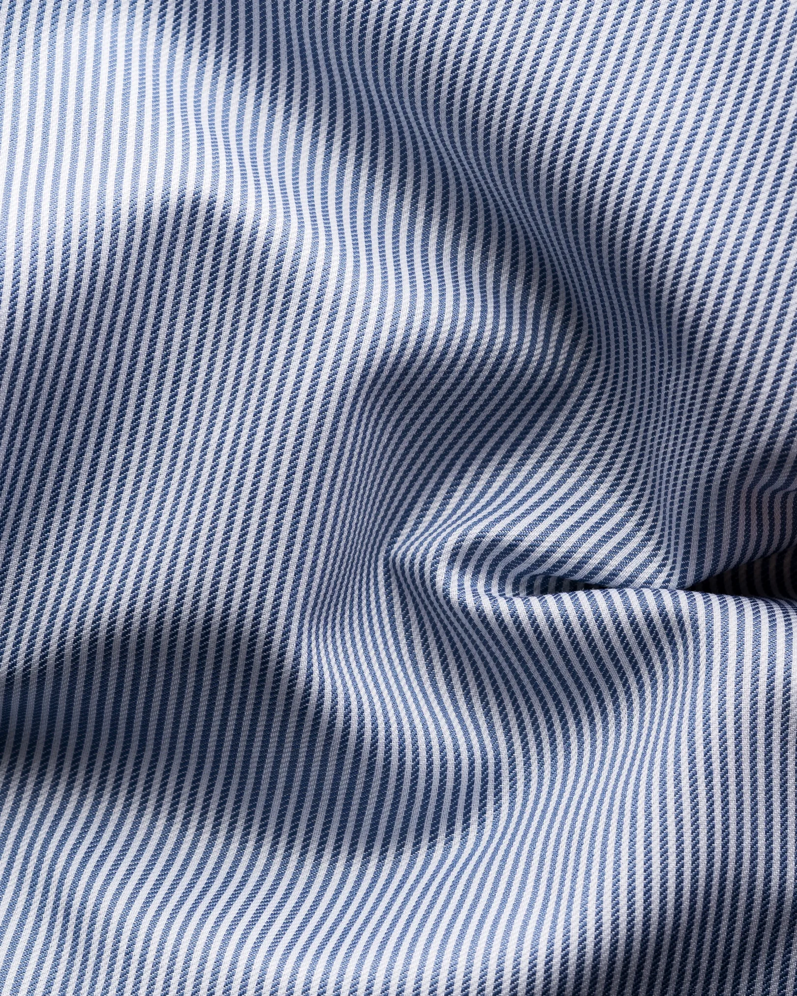 Eton - mid blue fine striped signature twill shirt