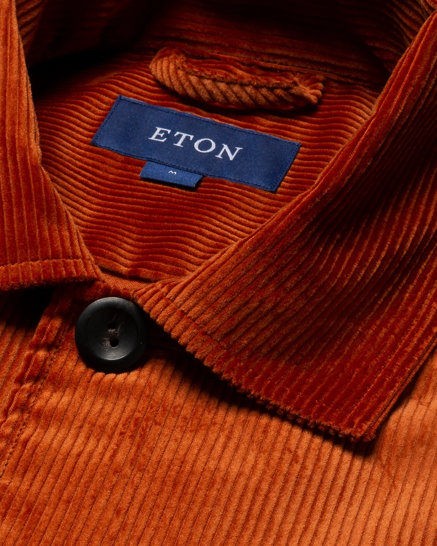 Eton - orange corduroy overshirt turn down straight sleeve end regular