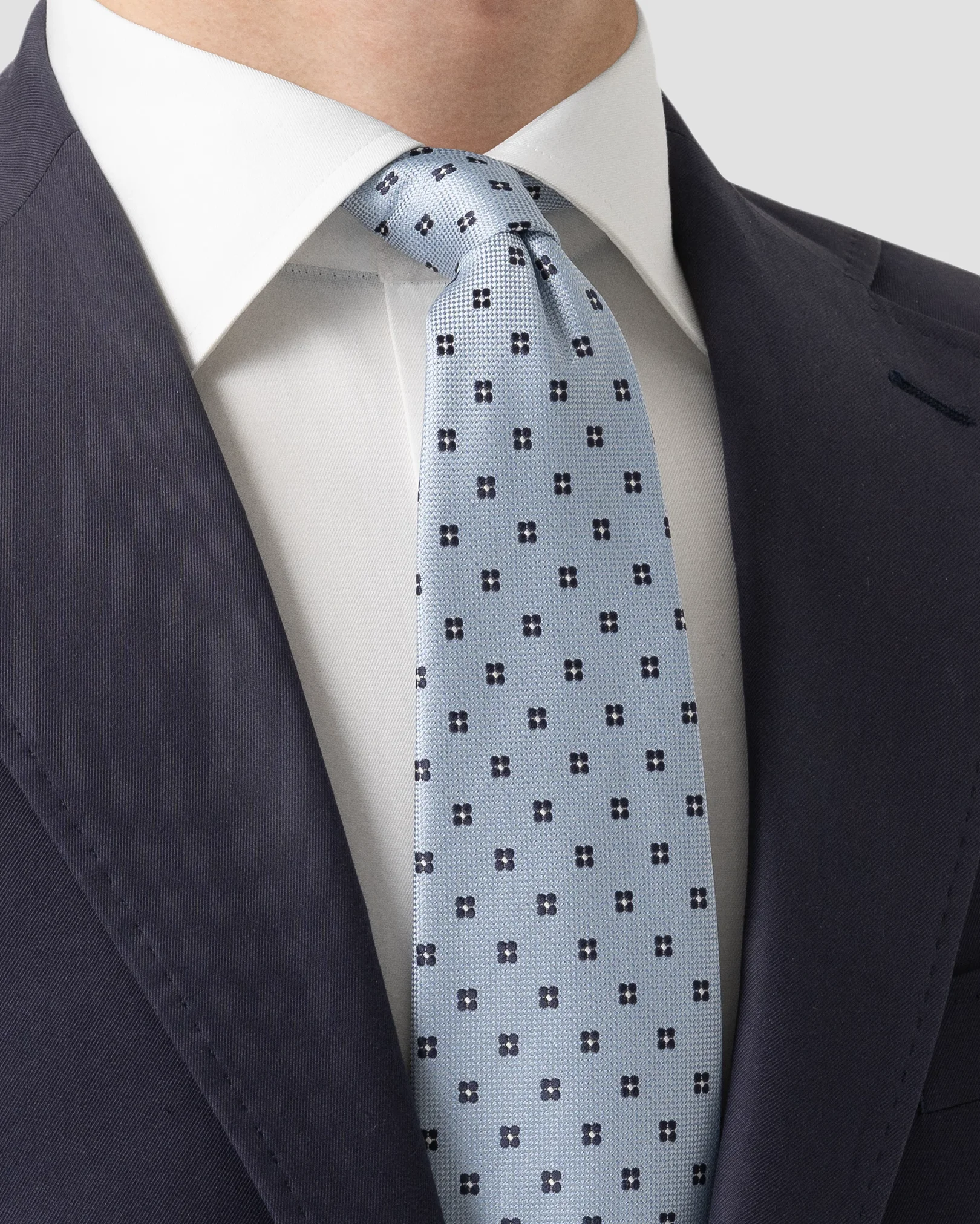 Eton - light blue pure silk tie