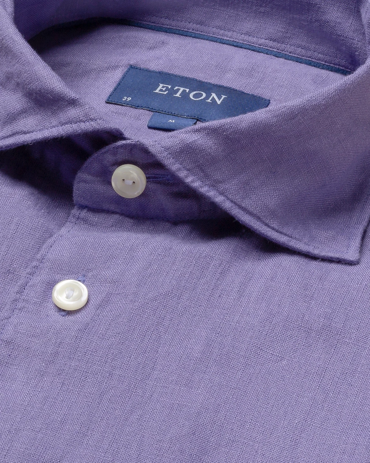 Eton - purple linen shirt soft