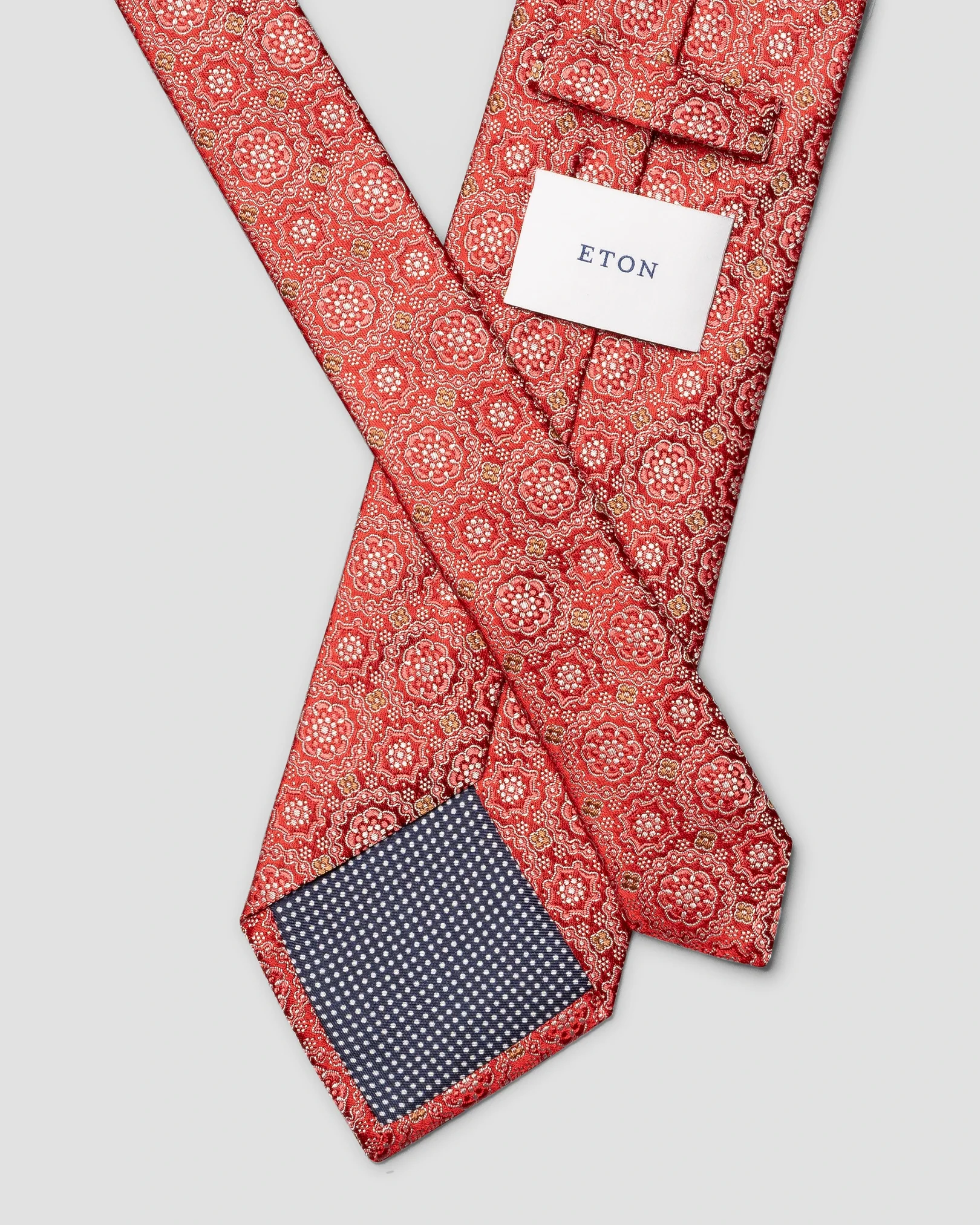 Eton - red floral woven silk tie red 261