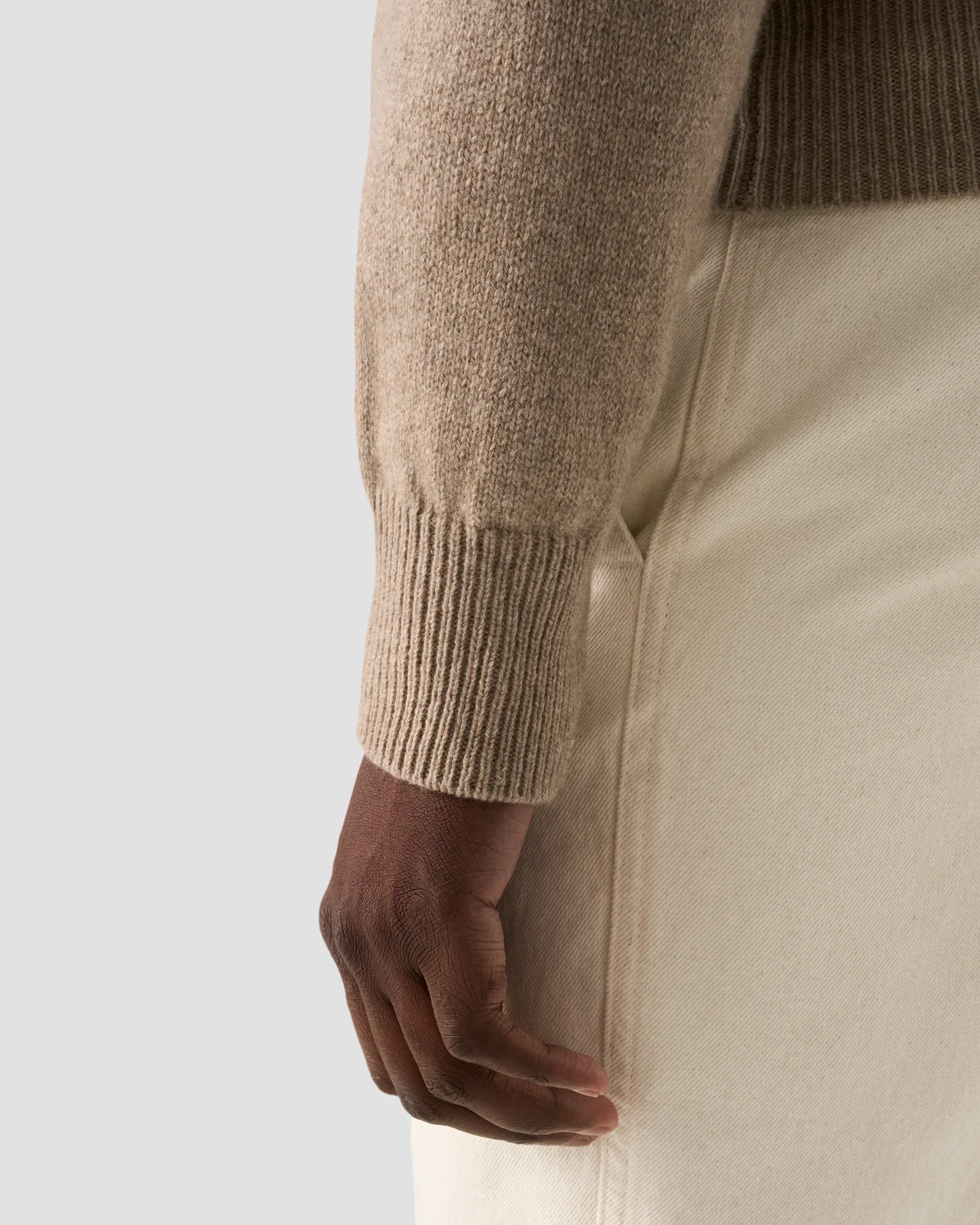 Eton - beige cashmere knit crew neck