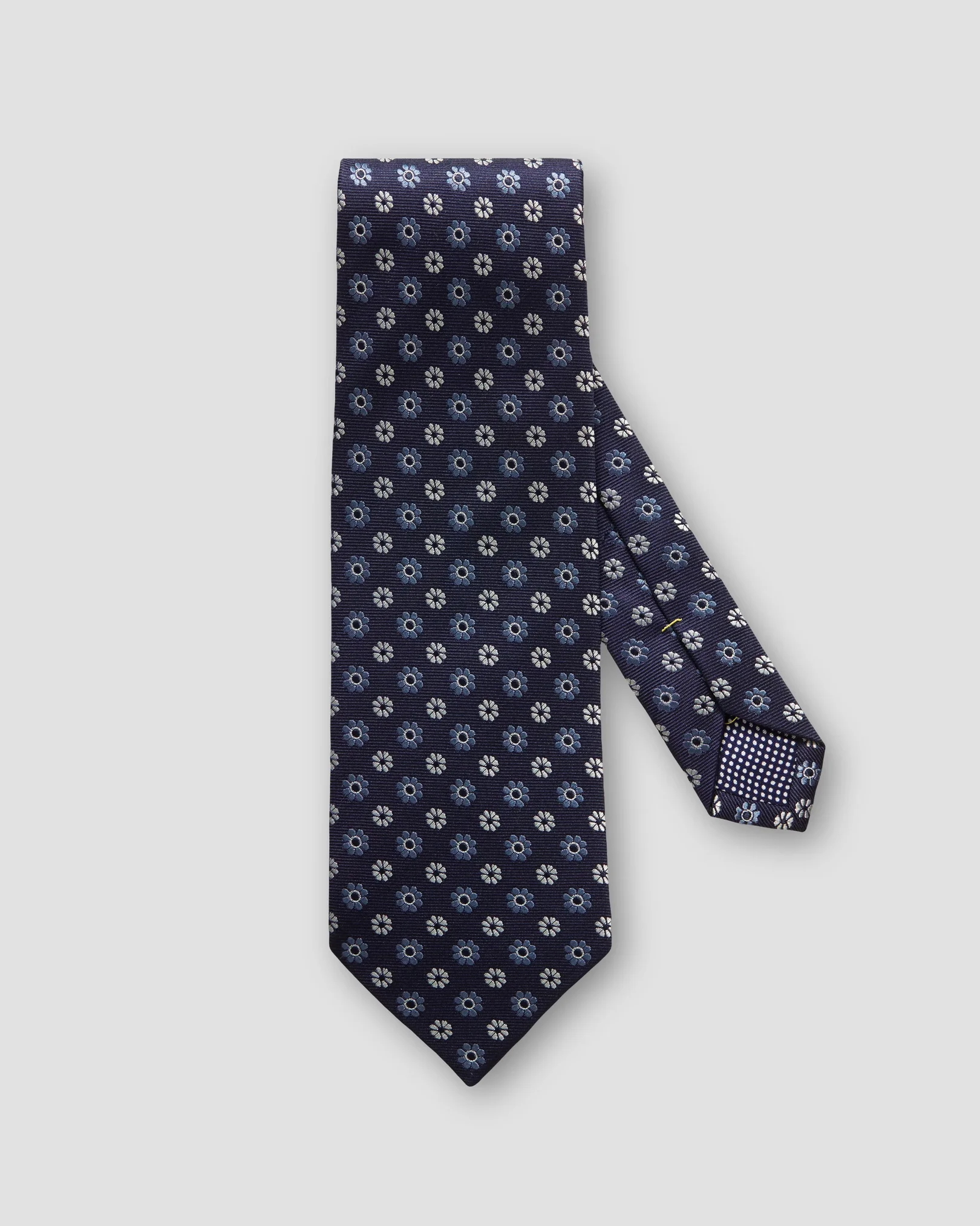 Eton - navy blue floral silktie