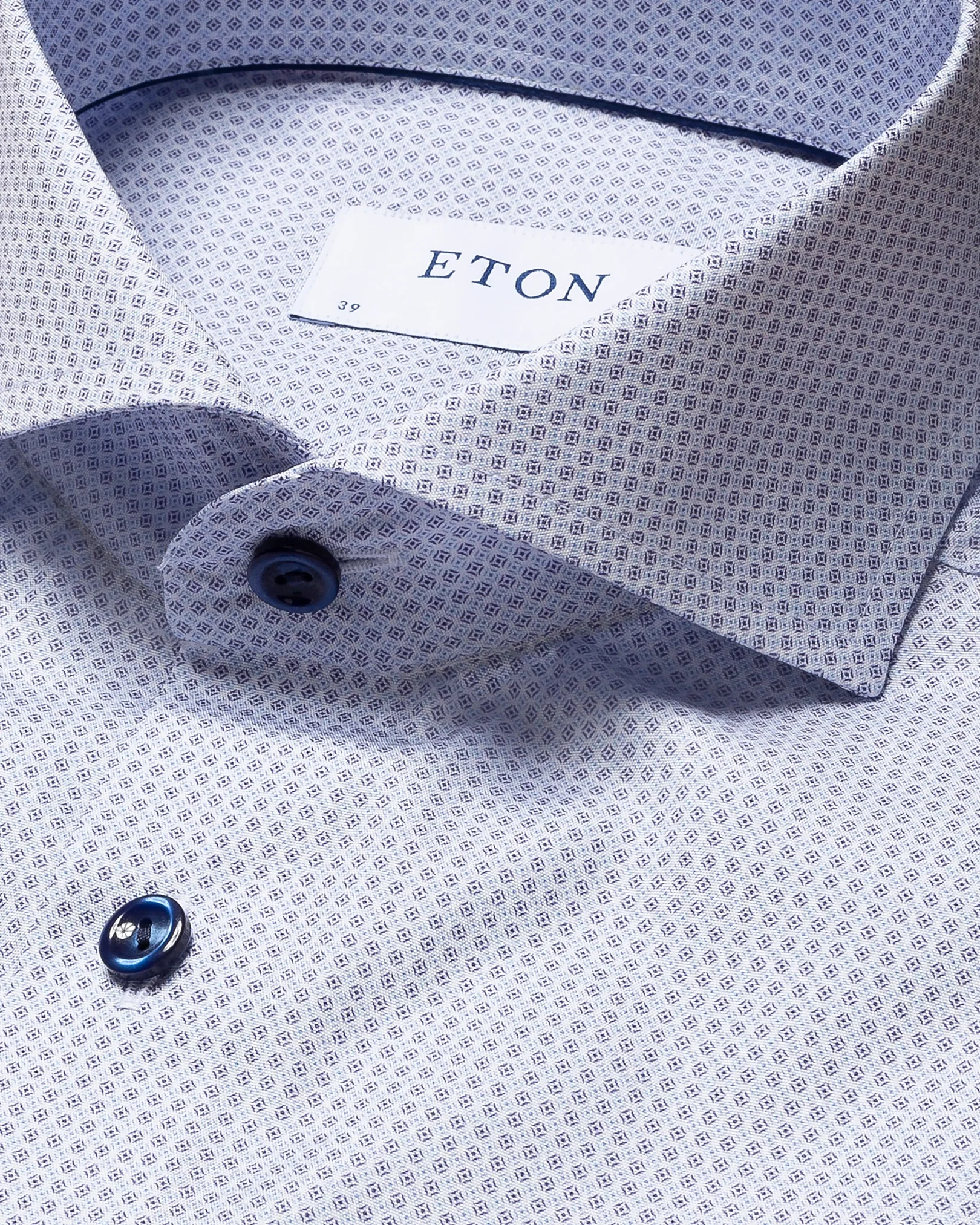 Eton - blue micro print shirt extreme cut away single super slim