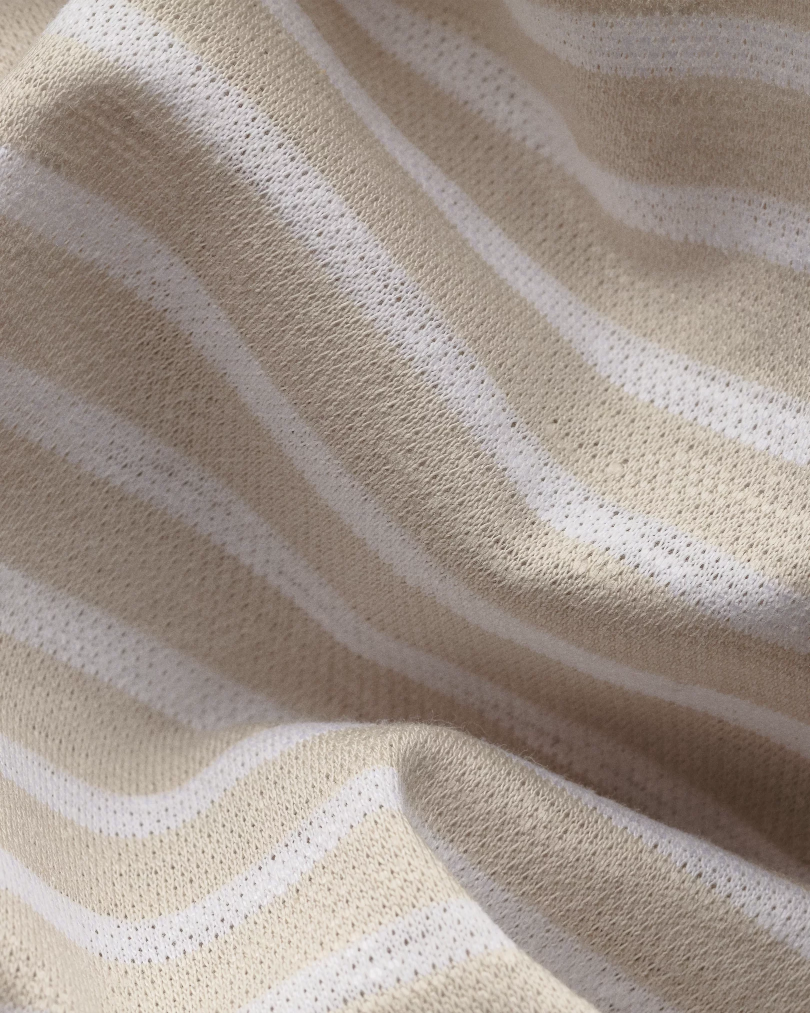 Eton - off white striped cotton linen polo shirt short