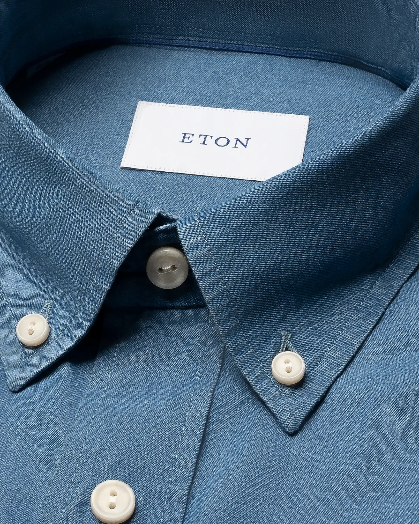 Eton - mid blue lightweight denim shirt