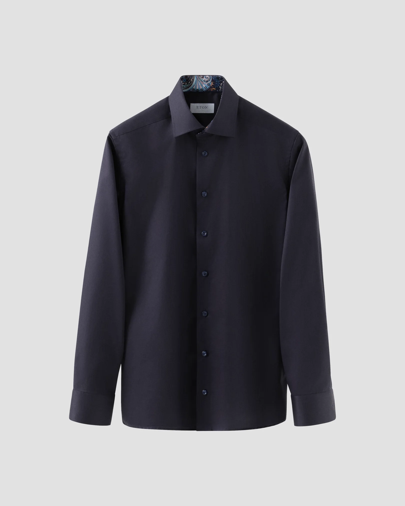 Eton - navy blue signature twill casino details