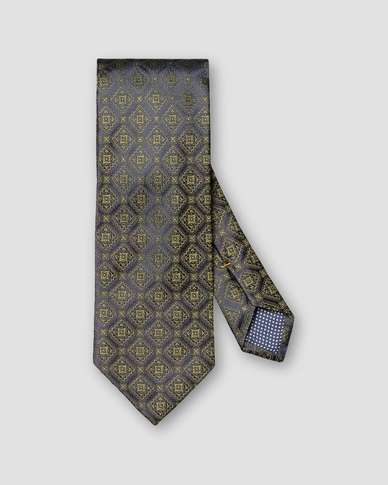 Eton - medallion woven silk tie mid green medallion woven silk tie