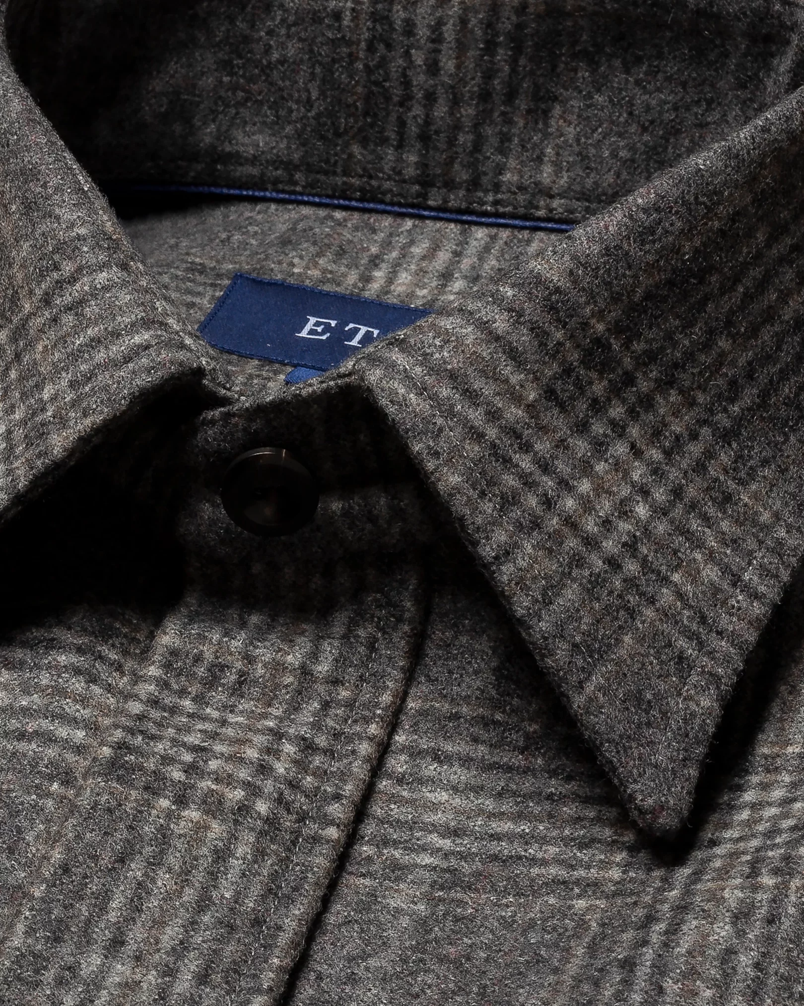 Eton - light grey twill wool cashmere soft pointed double round with piping casual