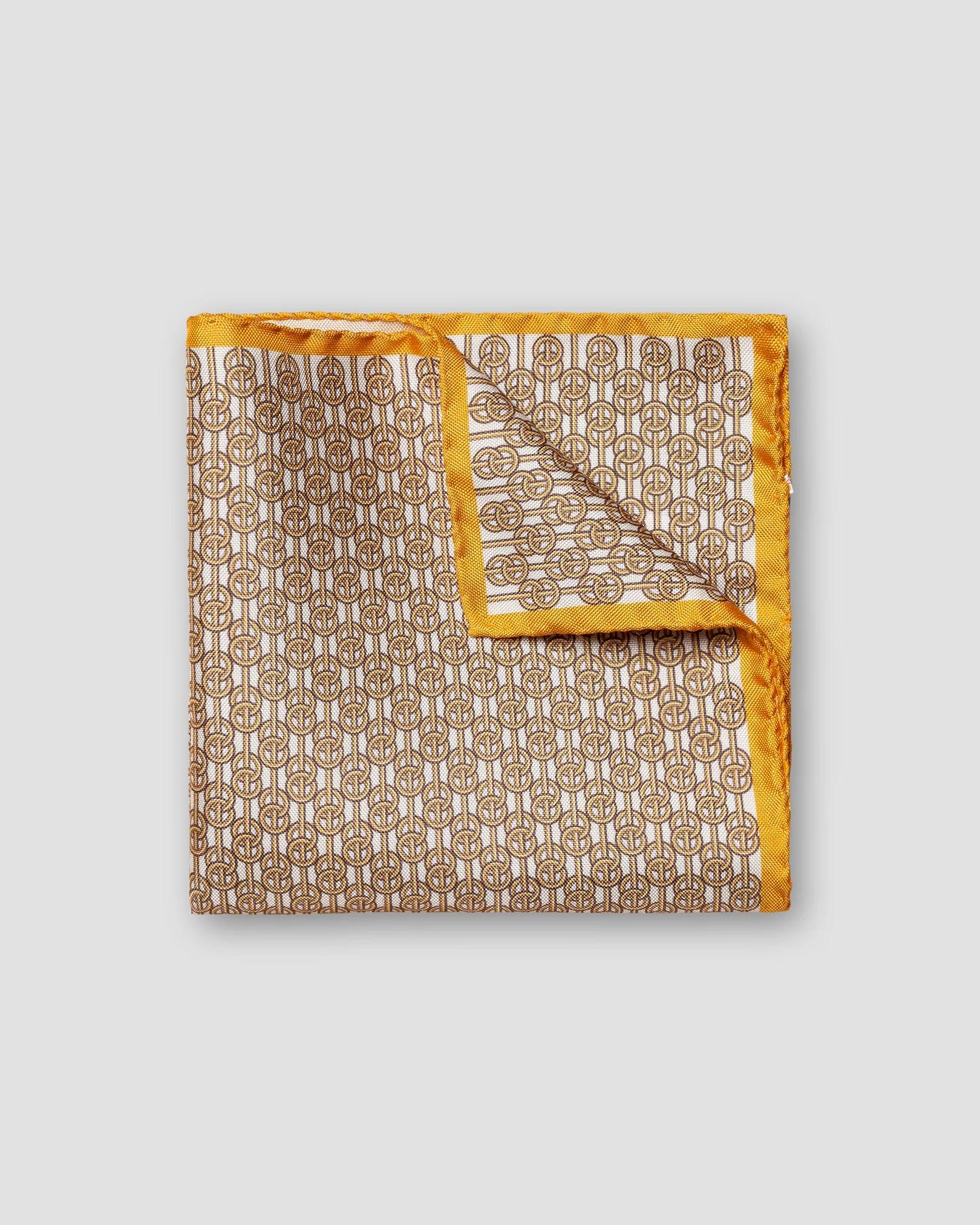 Eton - yellow chain print pocket square
