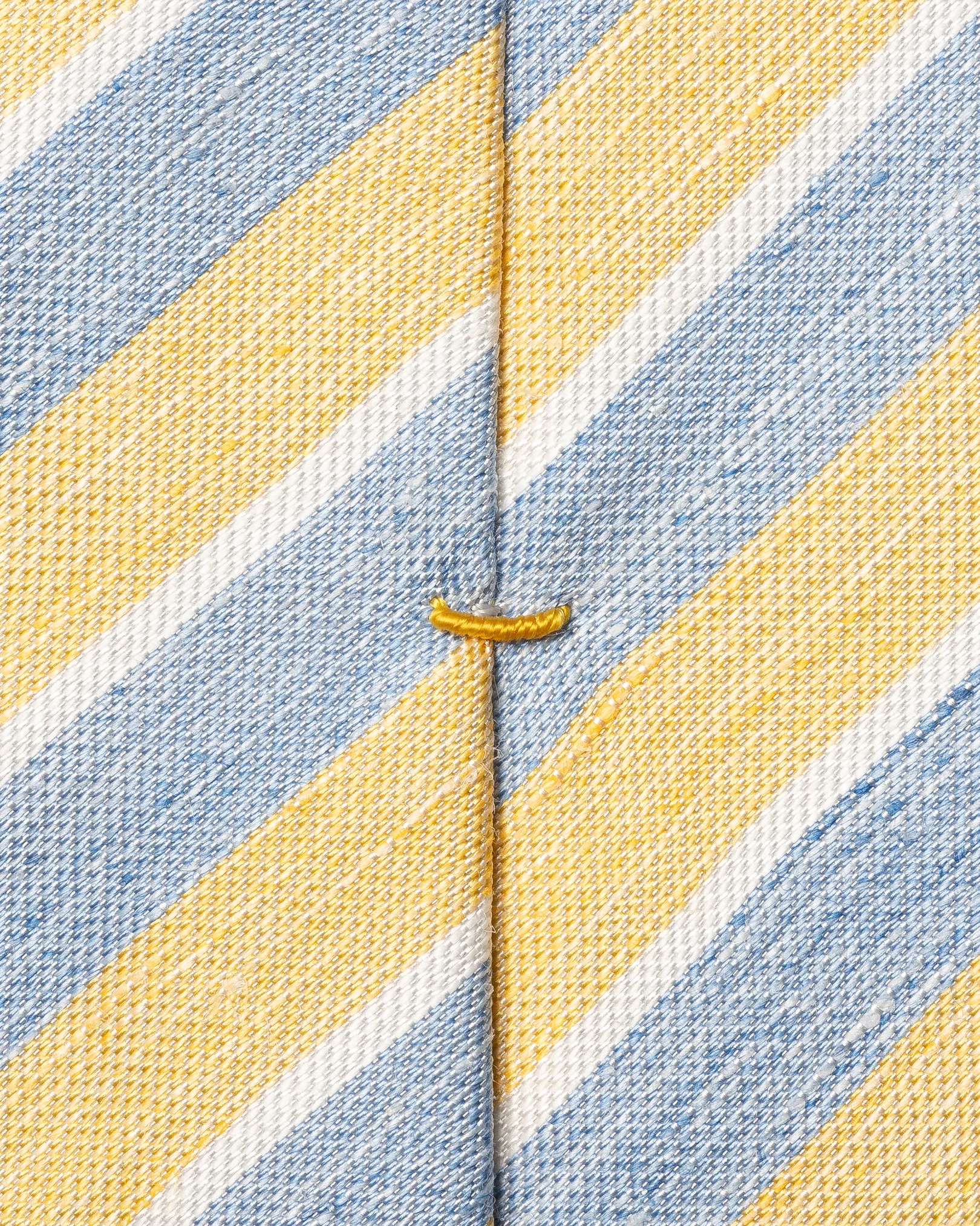 Eton - yellow striped woven linen silk tie