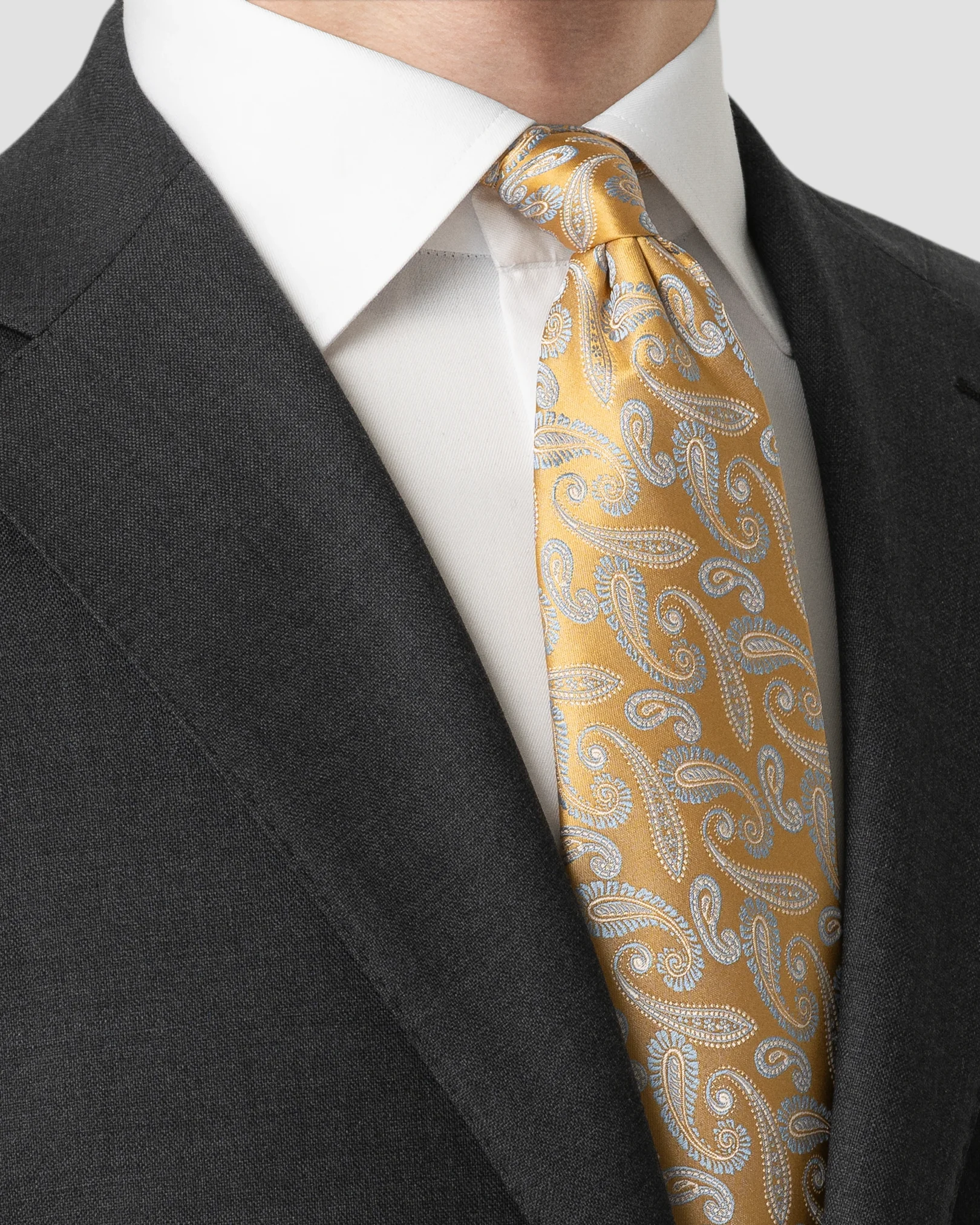 Eton - paisely woven silk tie yellow paisely woven silk tie