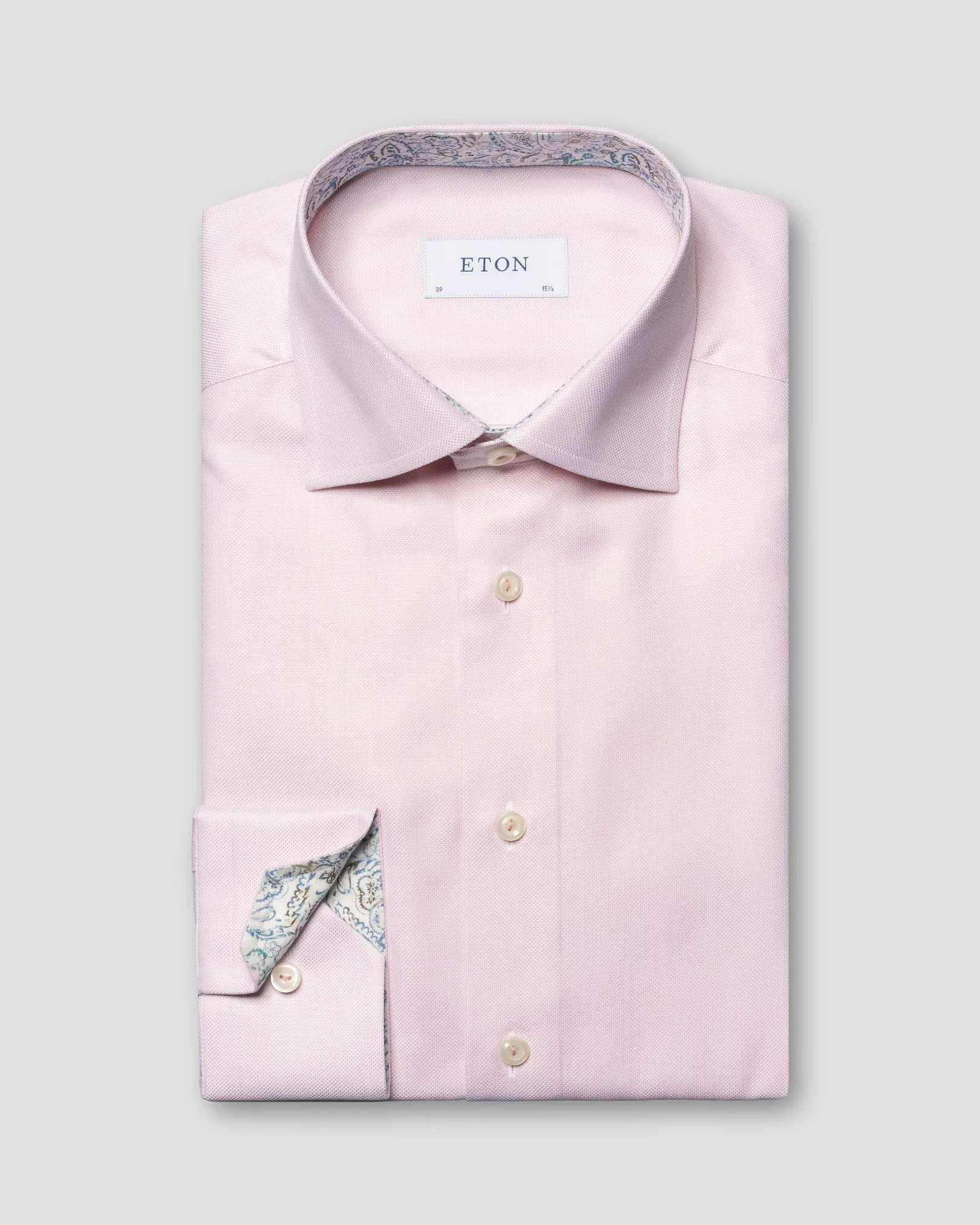 Eton - pink oxford cut away collar single