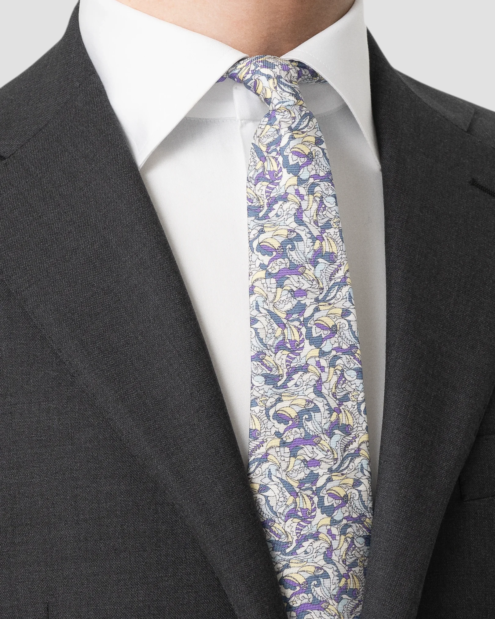 Eton - multi paisley tucano oxford silk print tie