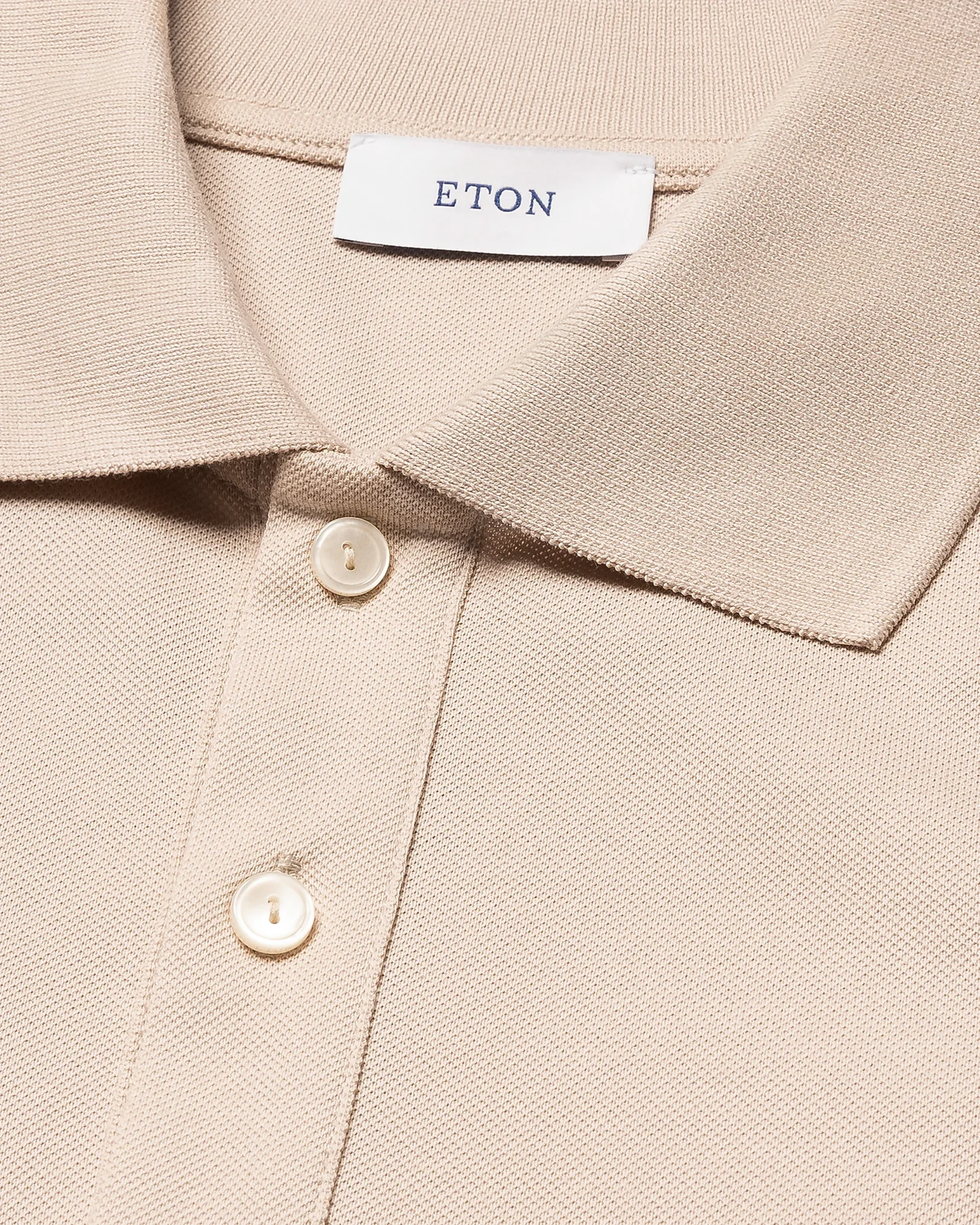 Eton - beige pima cotton pique polo