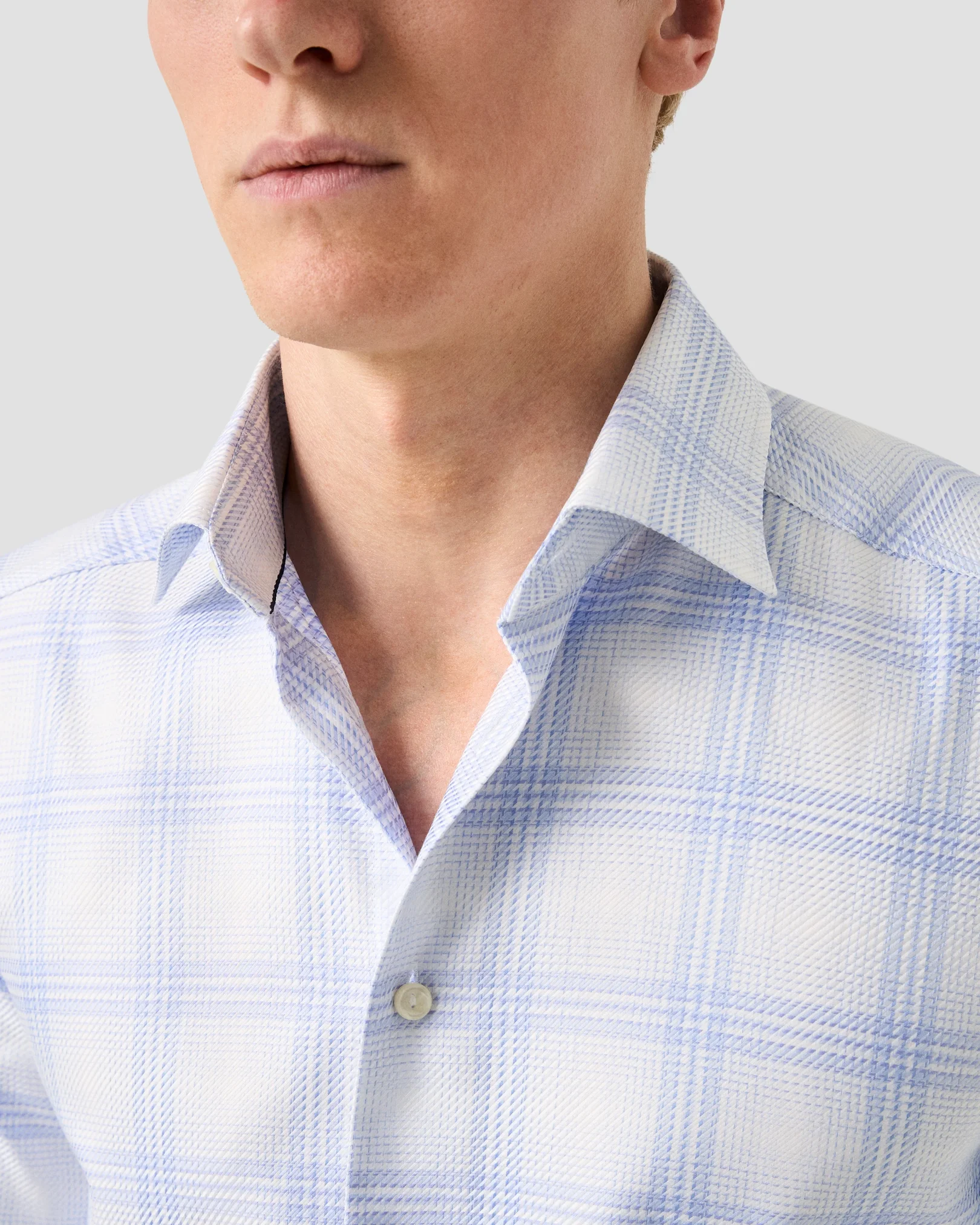 Eton - bold check king twill shirt