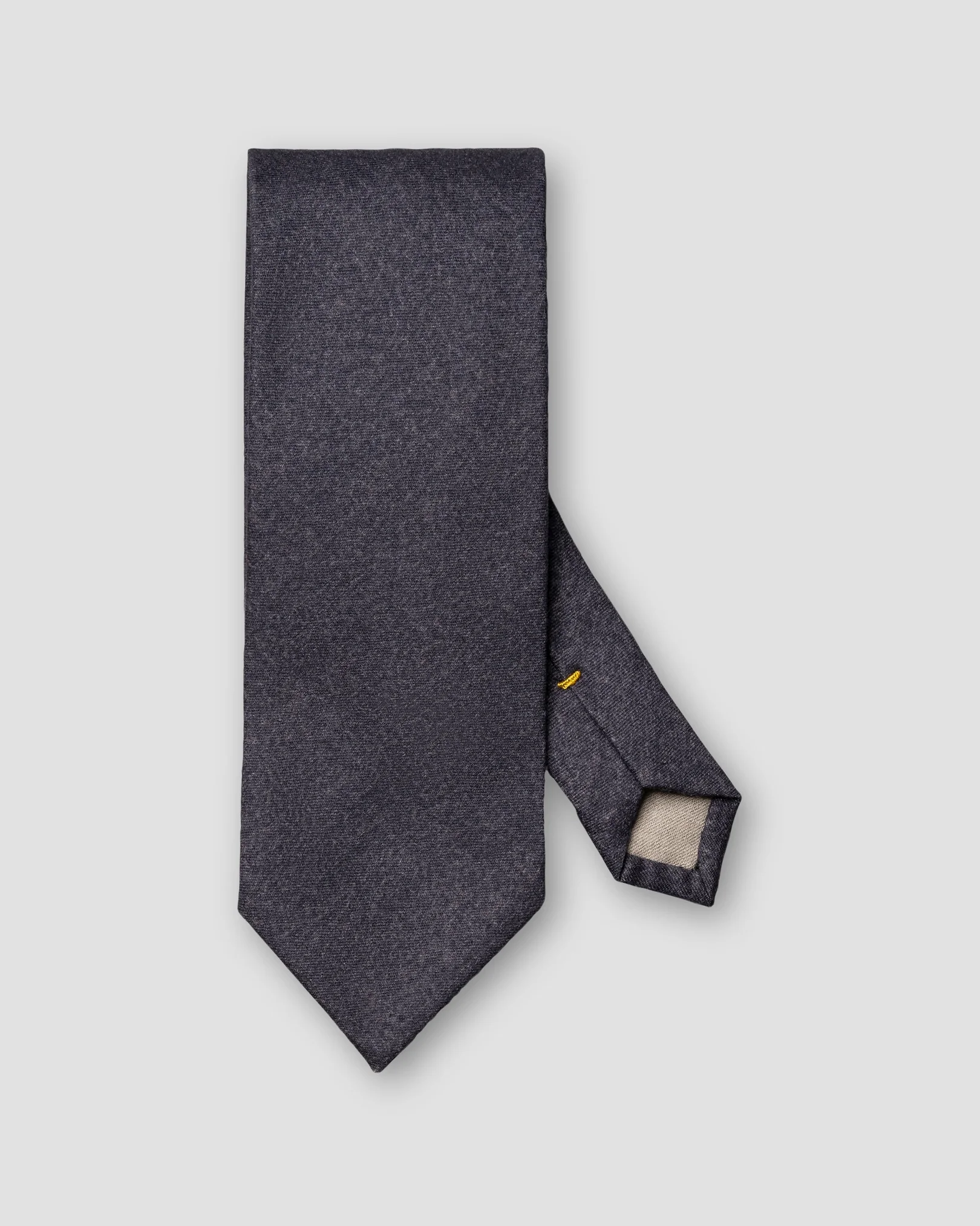 Eton - solid wool flannel tie navy blue solid wool flannel tie