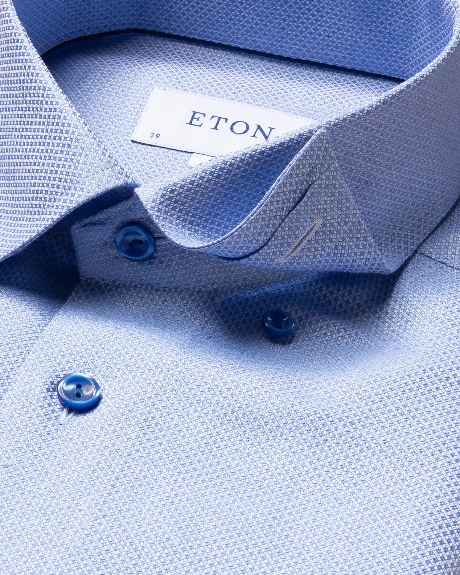 Eton - blue cotton linen shirt