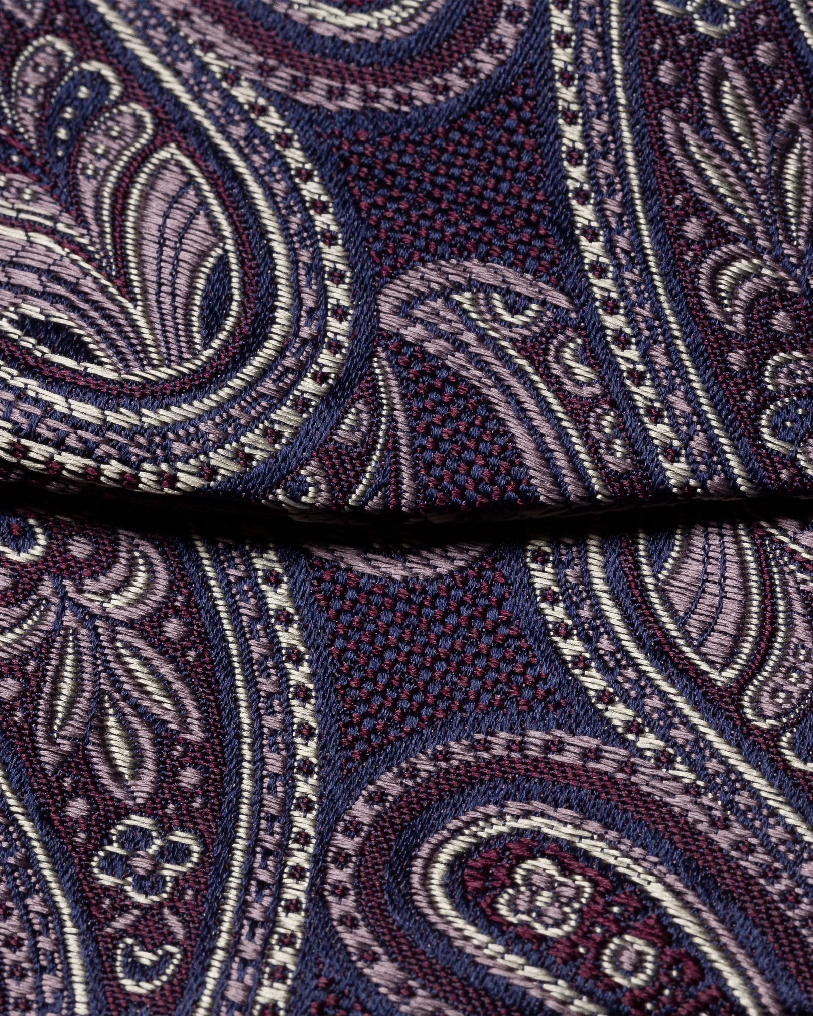 Eton - dark purple paisley bow tie