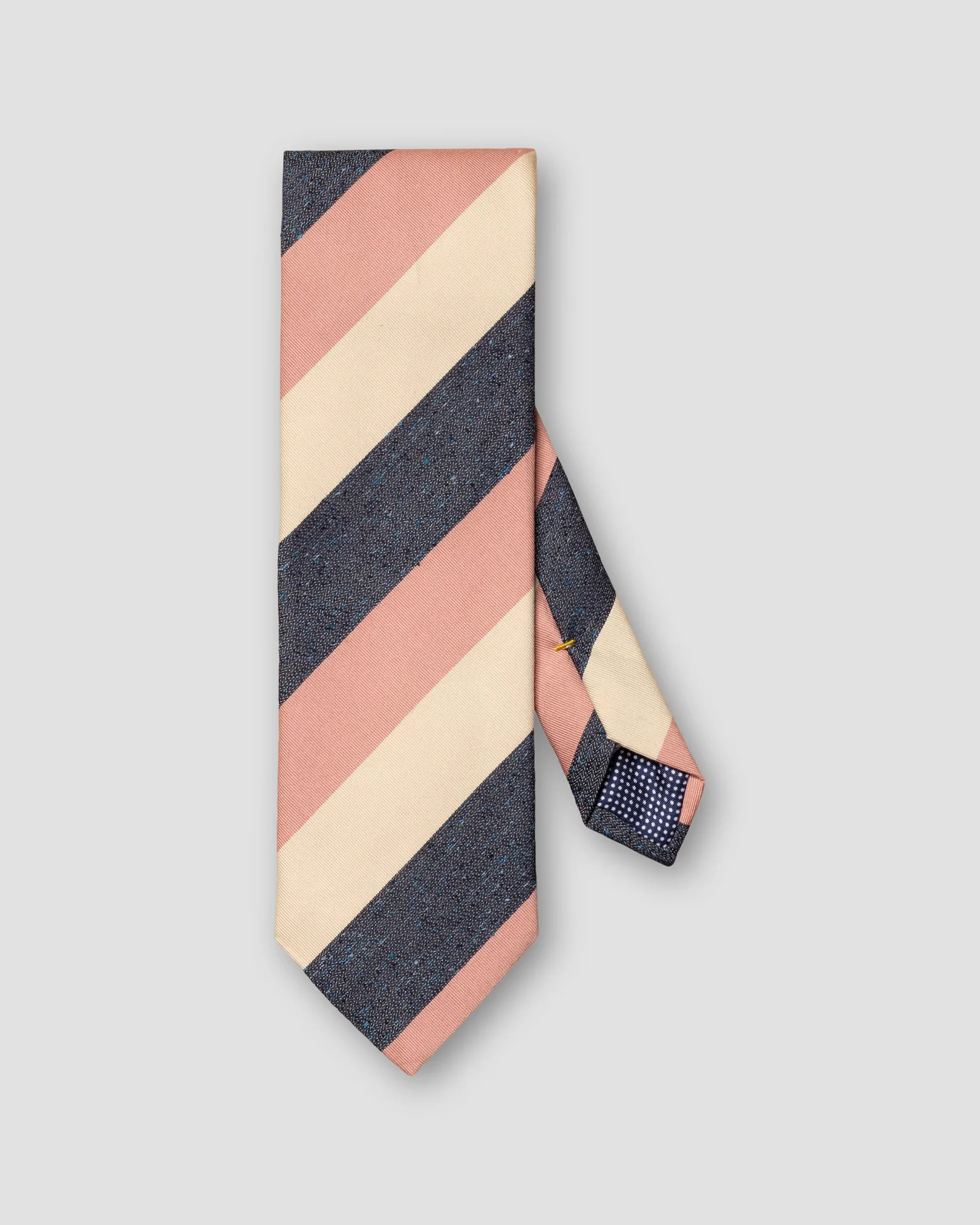 Eton - navy bue regimental stripe cotton silk tie