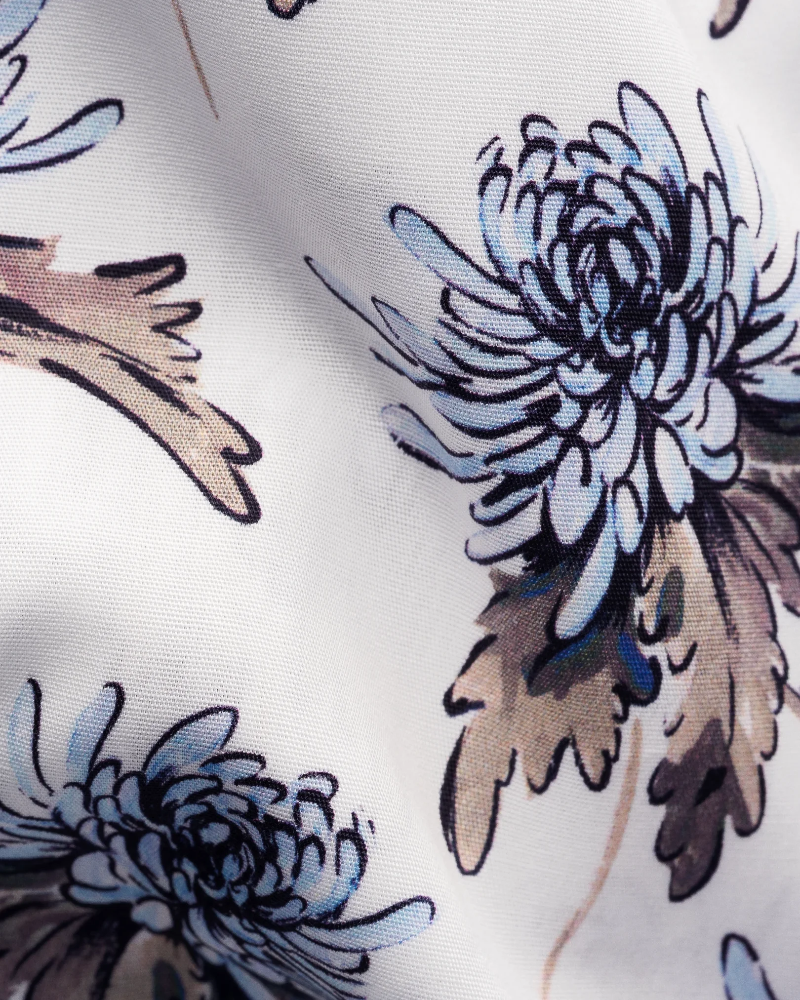 Eton - beige floral print signature twill shirt