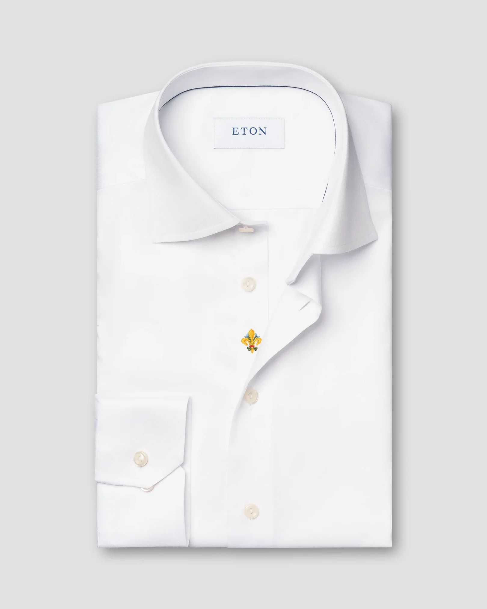 Eton - Chemise unie en twill signature