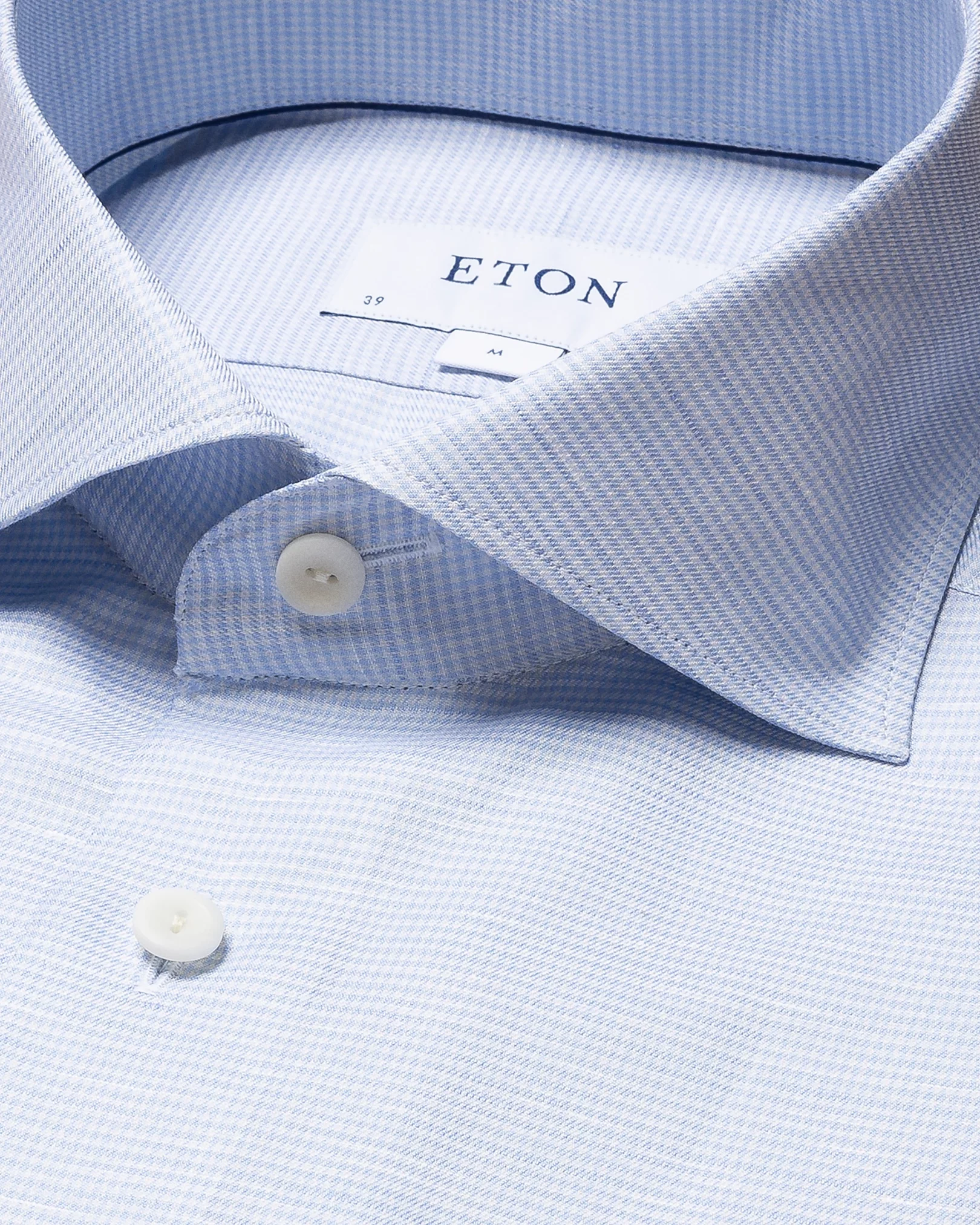 Eton - light blue wrinkle free cotton linen