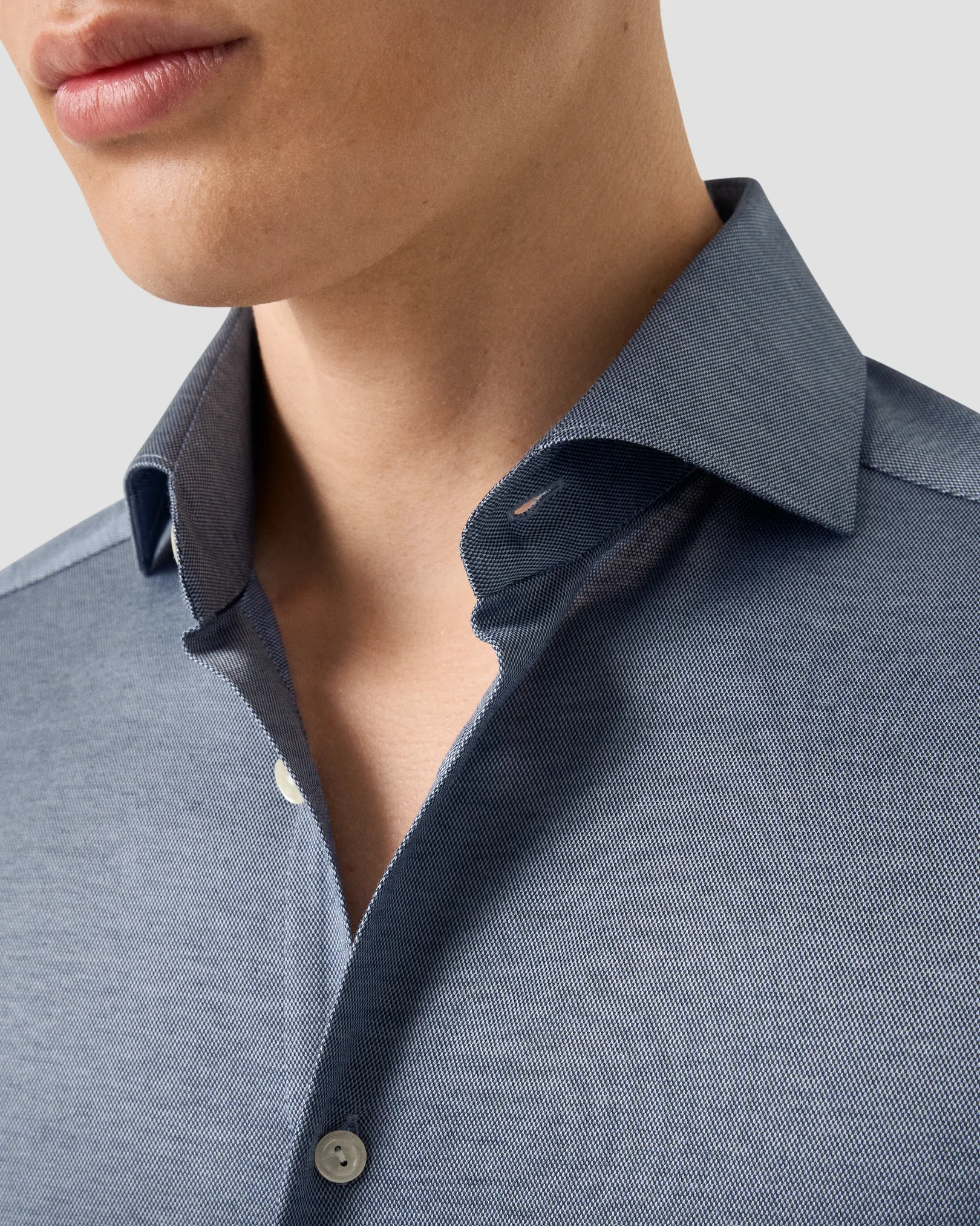 Eton - filo di scozia knit shirt dark blue filo di scozia knit shirt