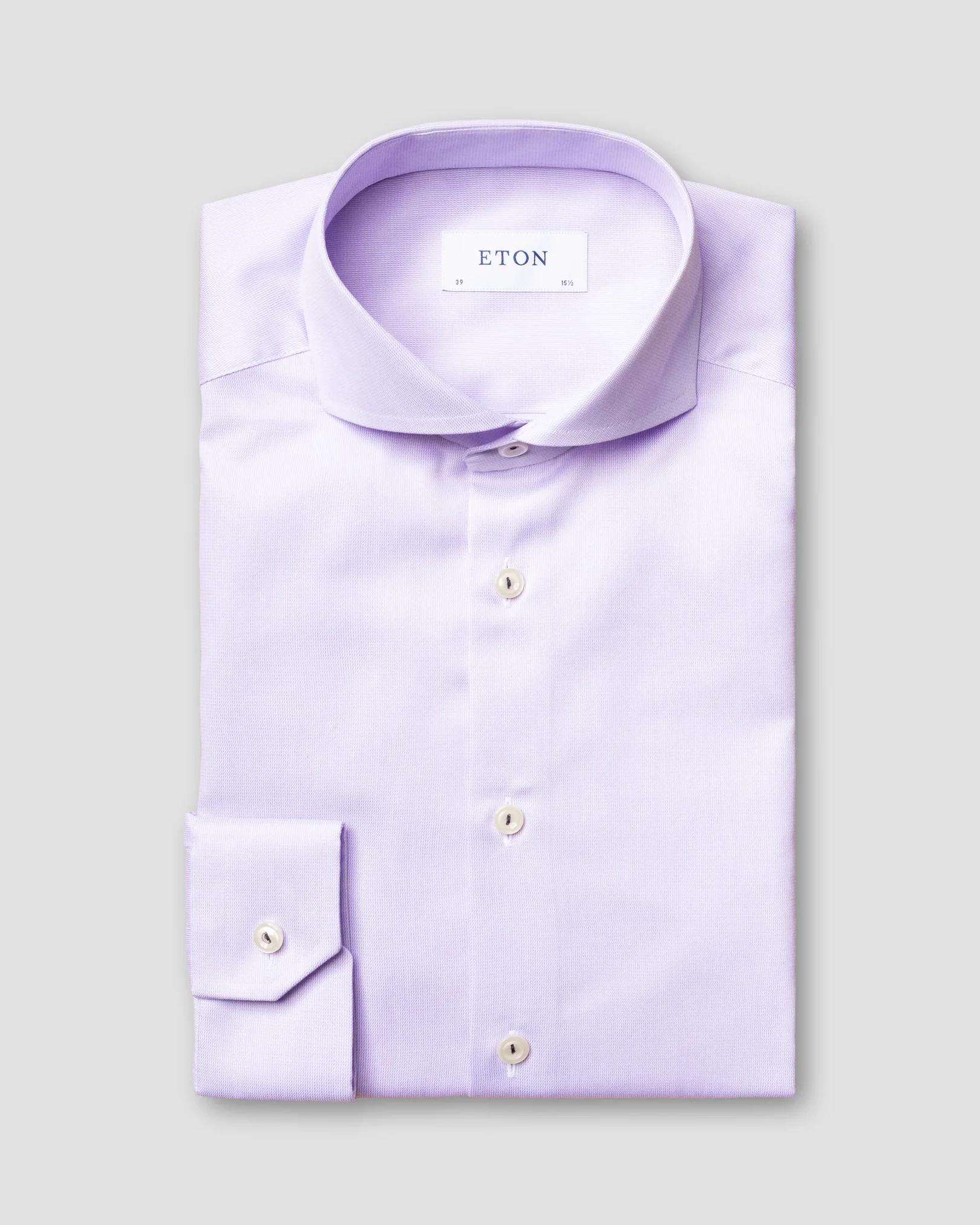 Eton - purple royal twill shirt extreme cut away