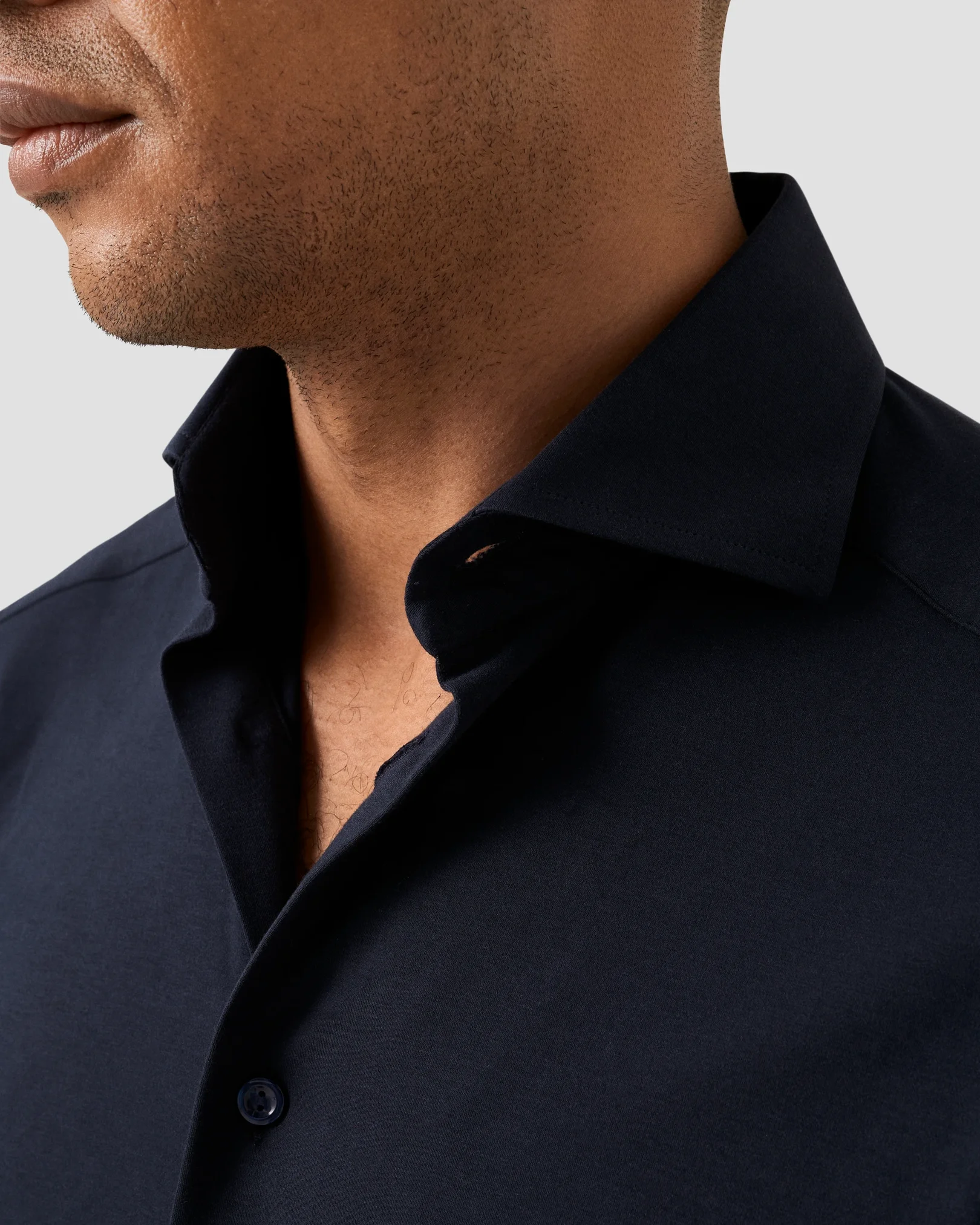 Eton - navy supima cotton strech shirt