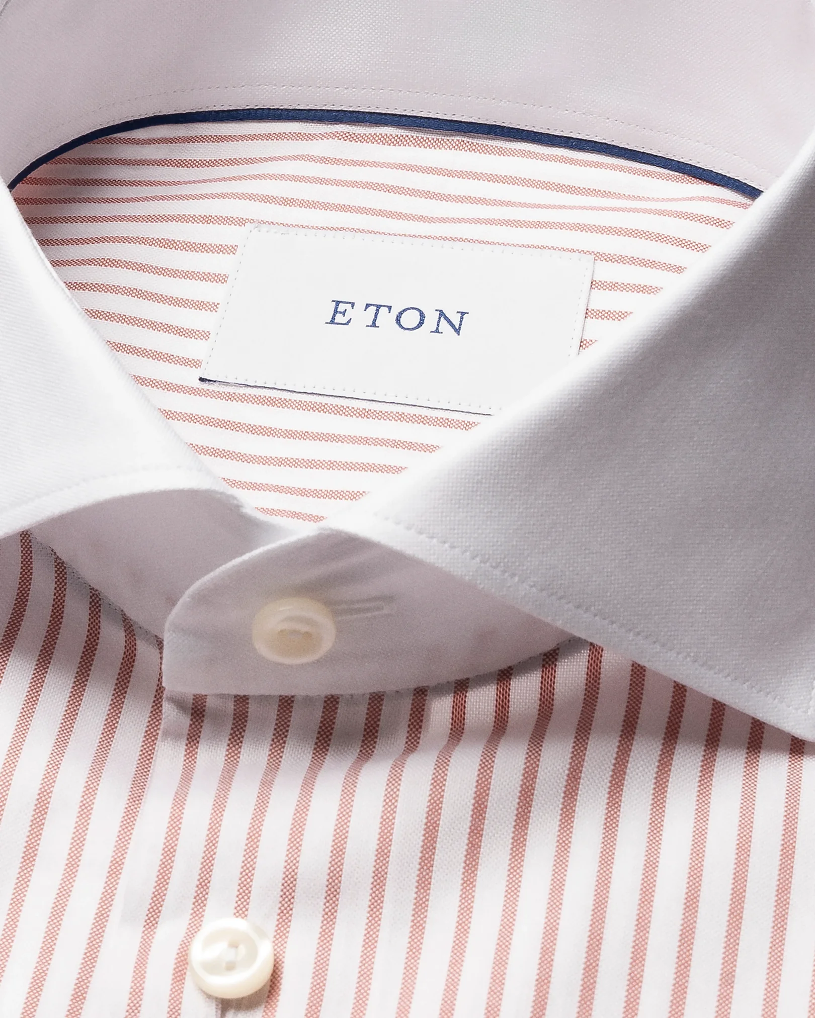 Eton - orange striped signature oxford shirt wide spread 266