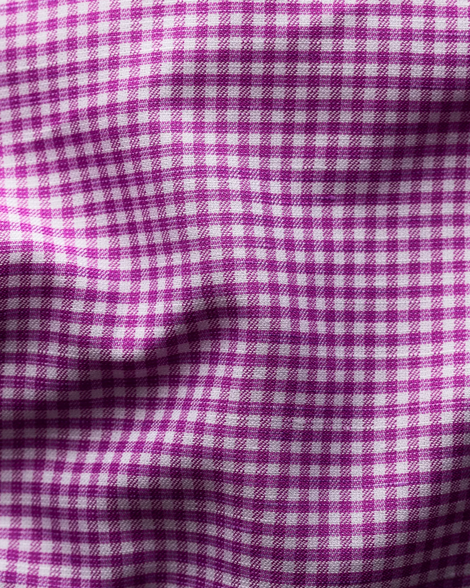 Eton - purple checked cotton and linen shirt