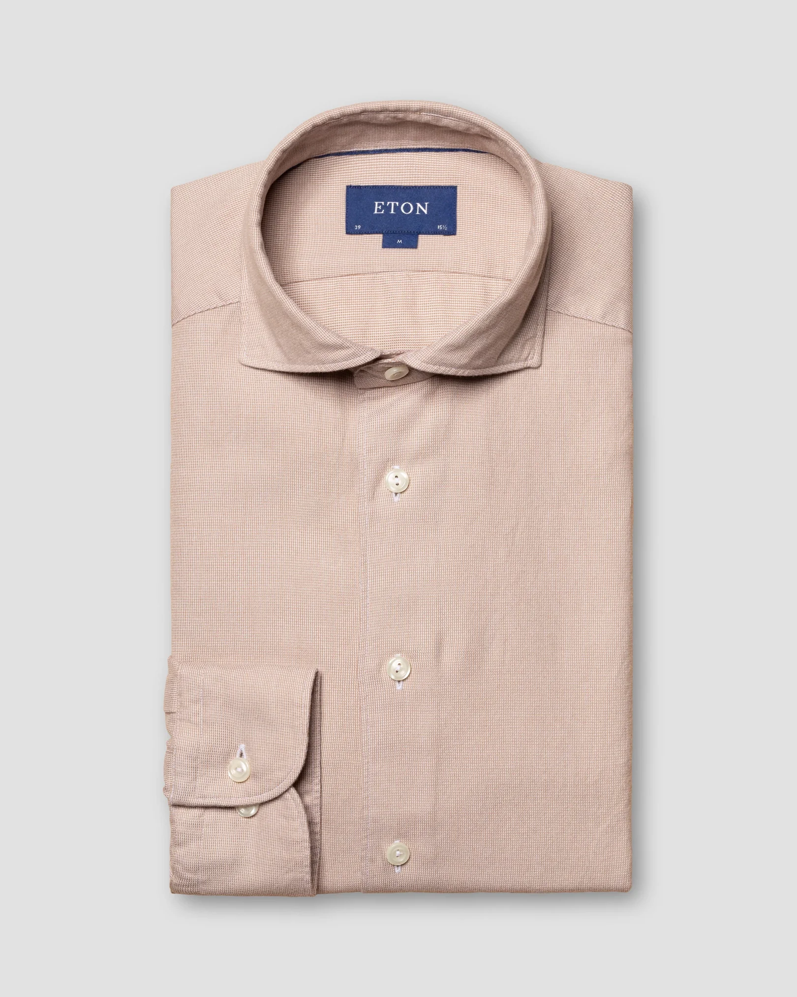Eton - light brown cotton tencel tm flannel shirt