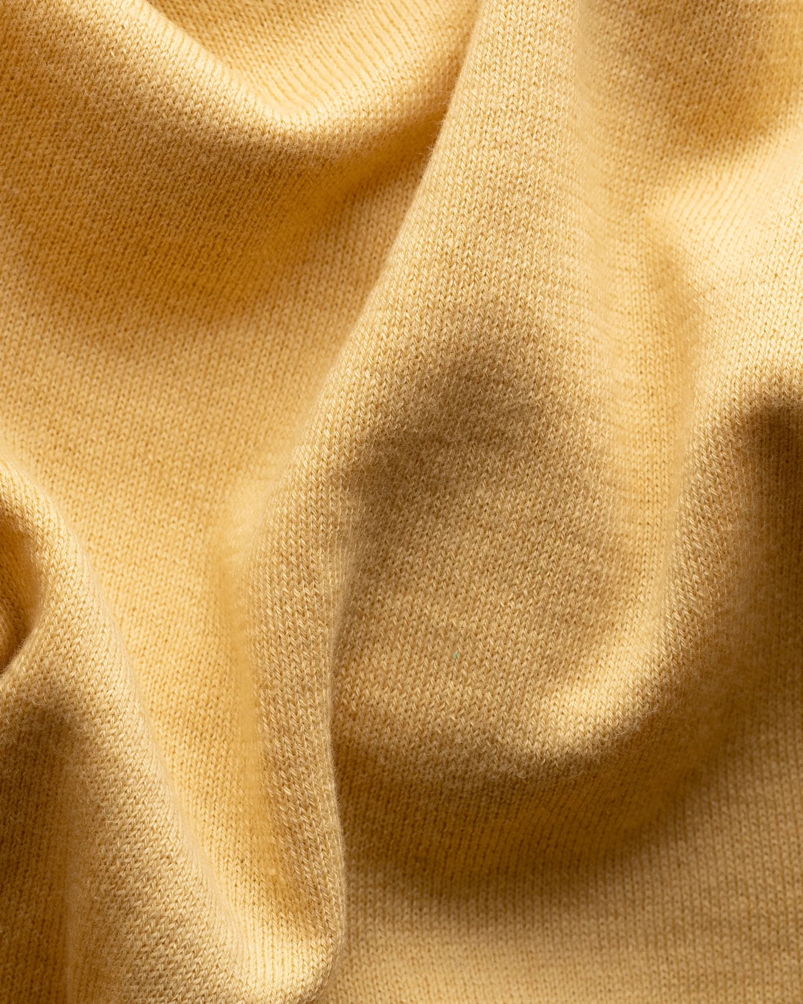 Eton - yellow cotton cashmere fine knit polo shirt