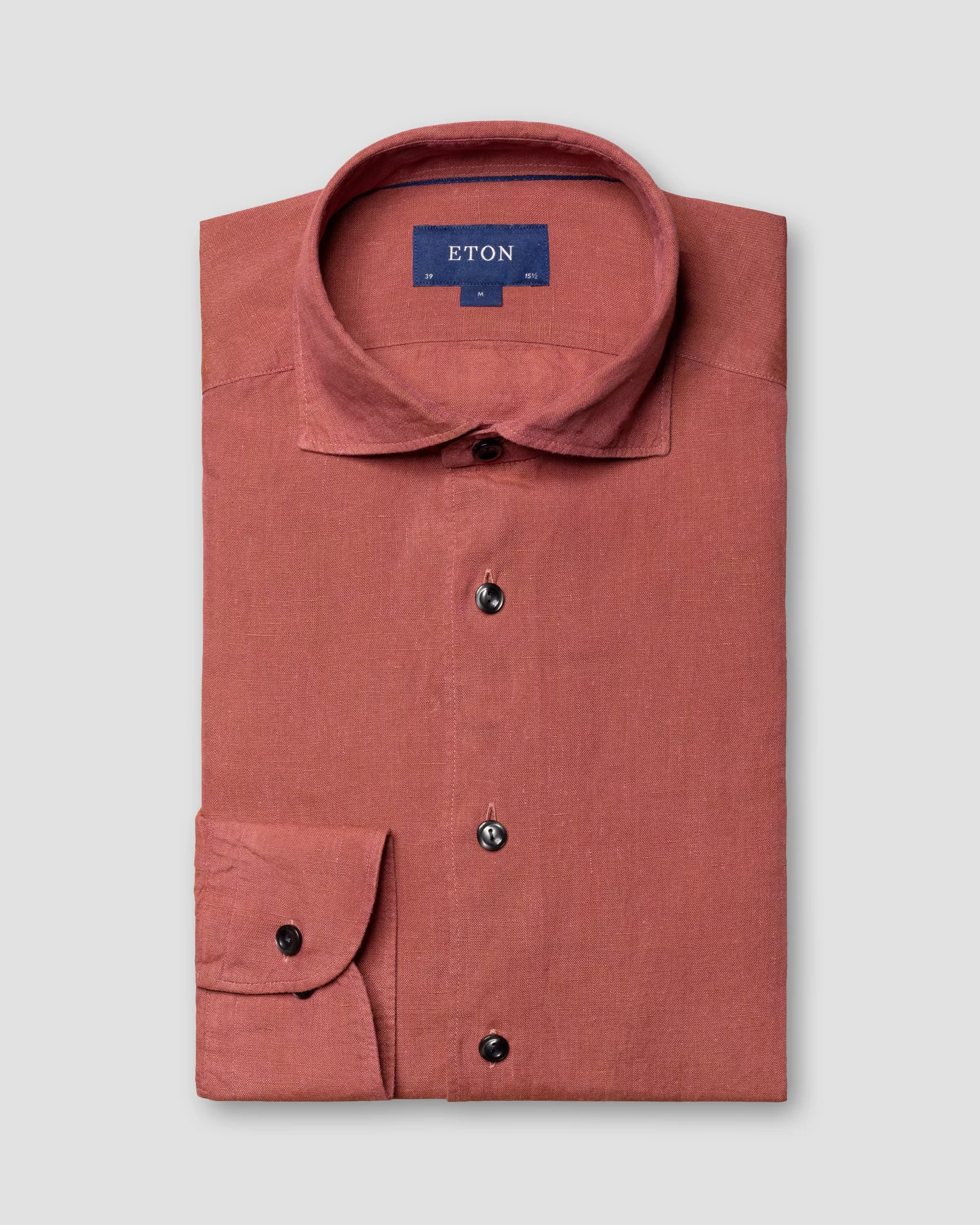 Eton - mid red linen polo shirt