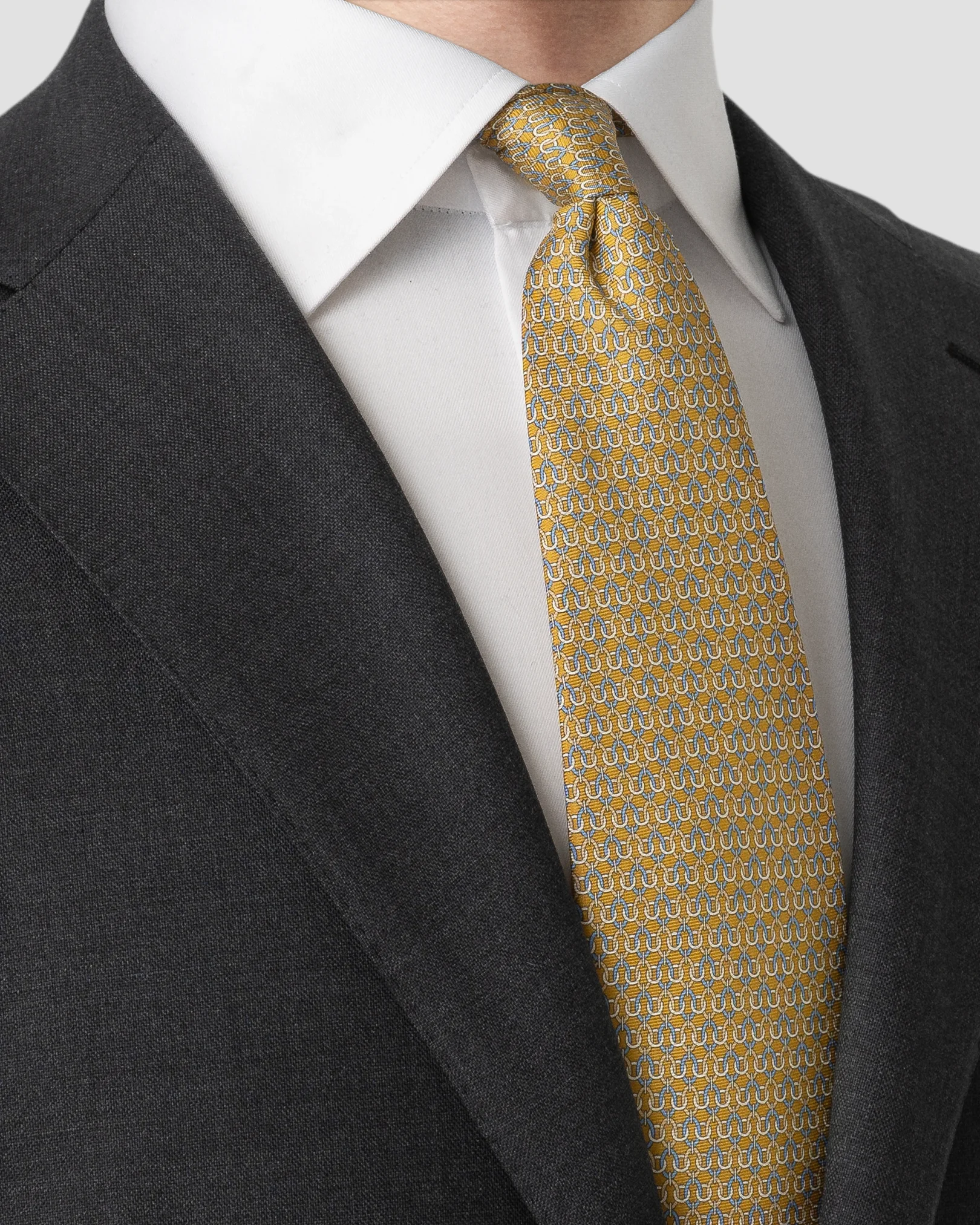 Eton - geometric print silk tie yellow 256