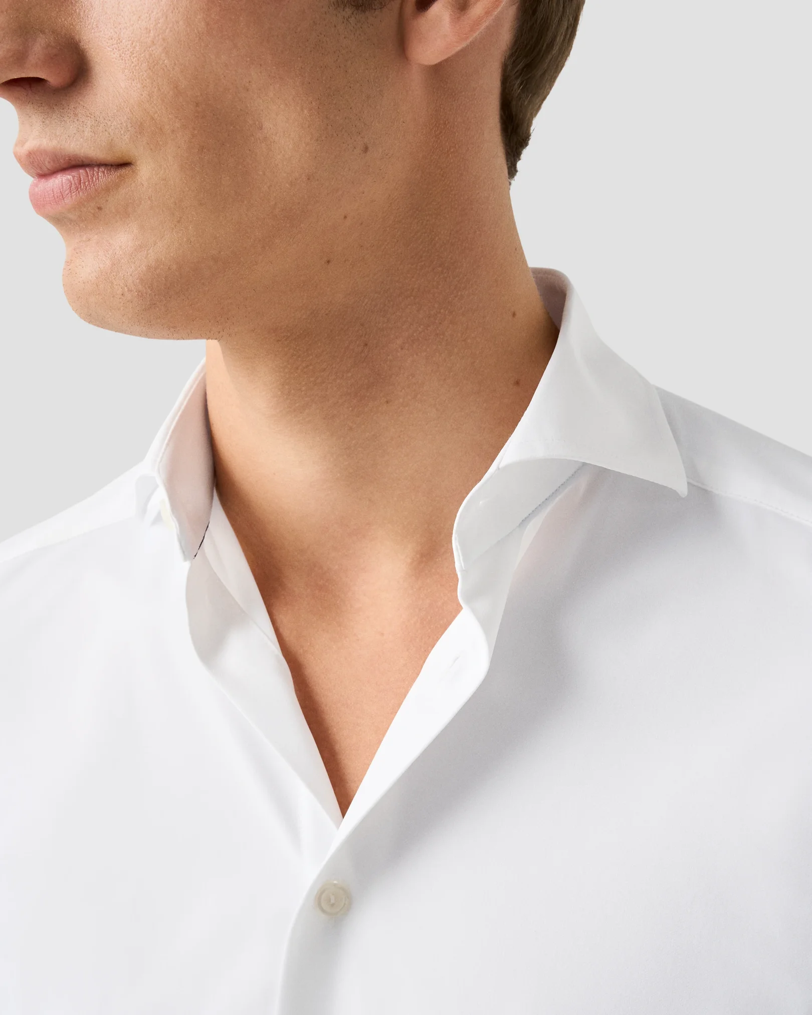 Eton - solid white four way stretch shirt