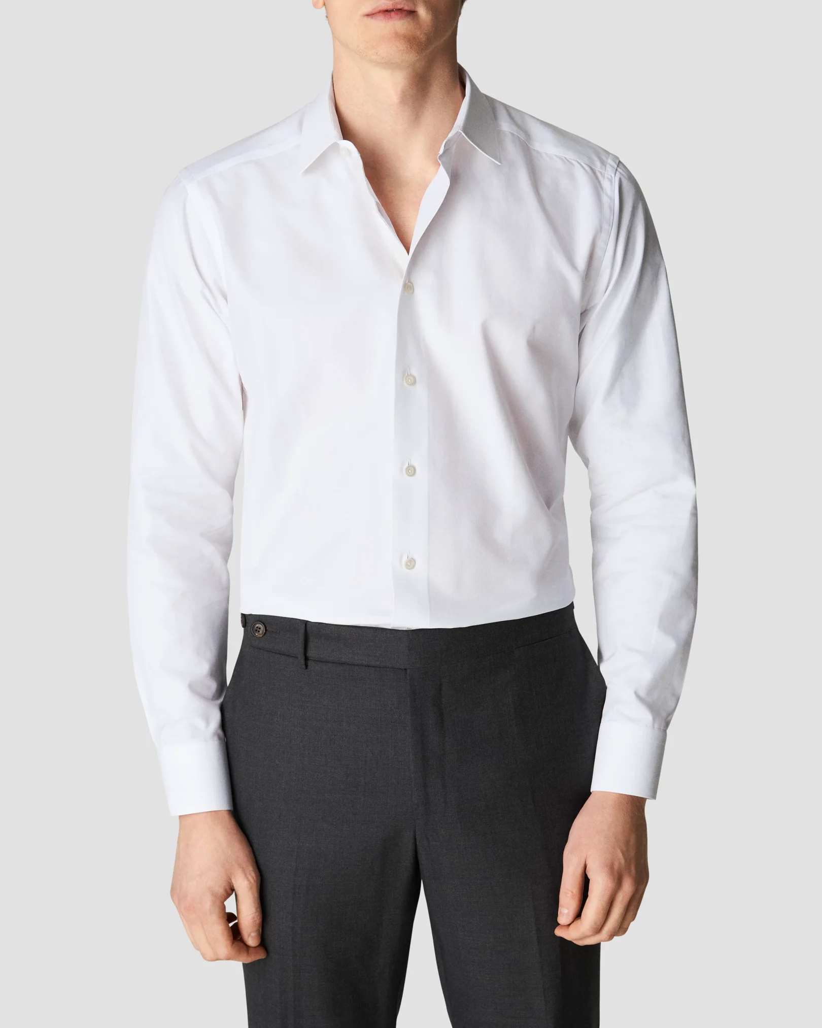 Eton - white signature twill semi solid