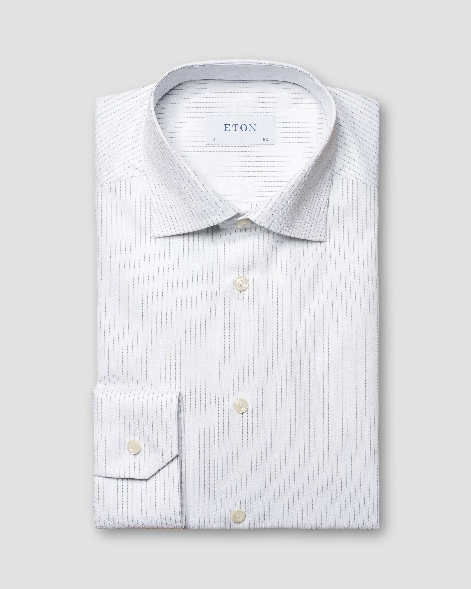 Eton - white tonal striped shirt