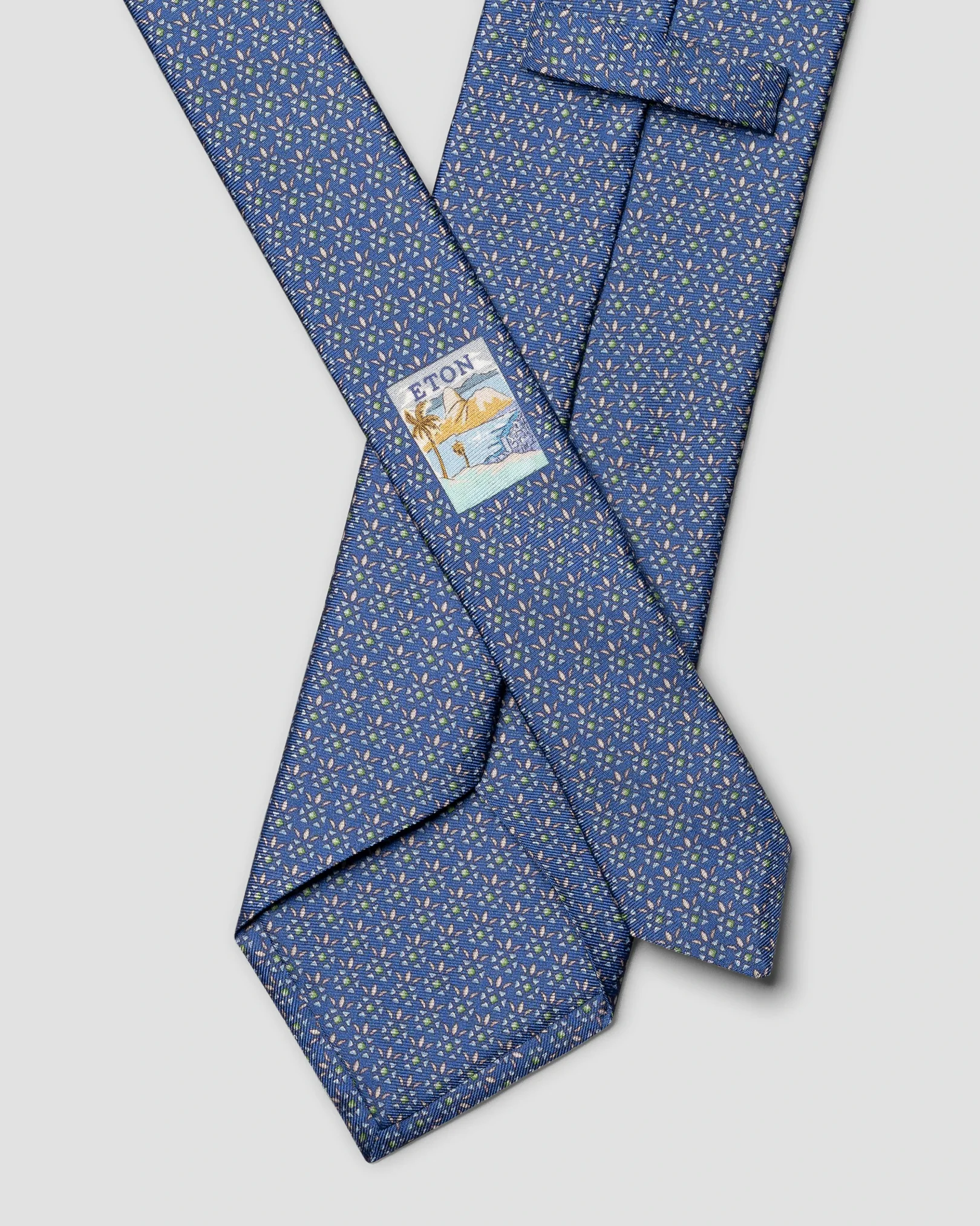 Eton - geometric floral print silk tie