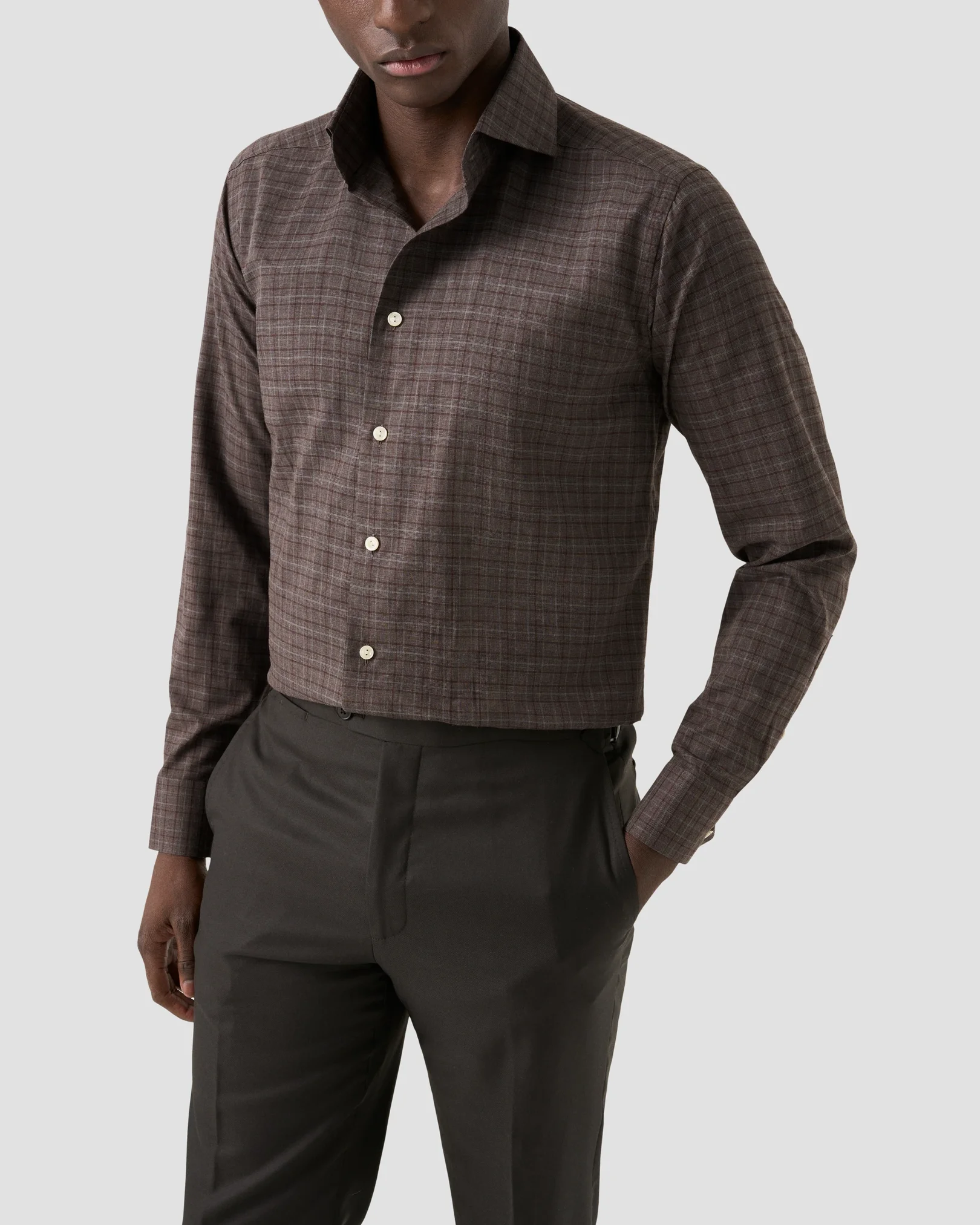 Eton - check signature flannel shirt 256