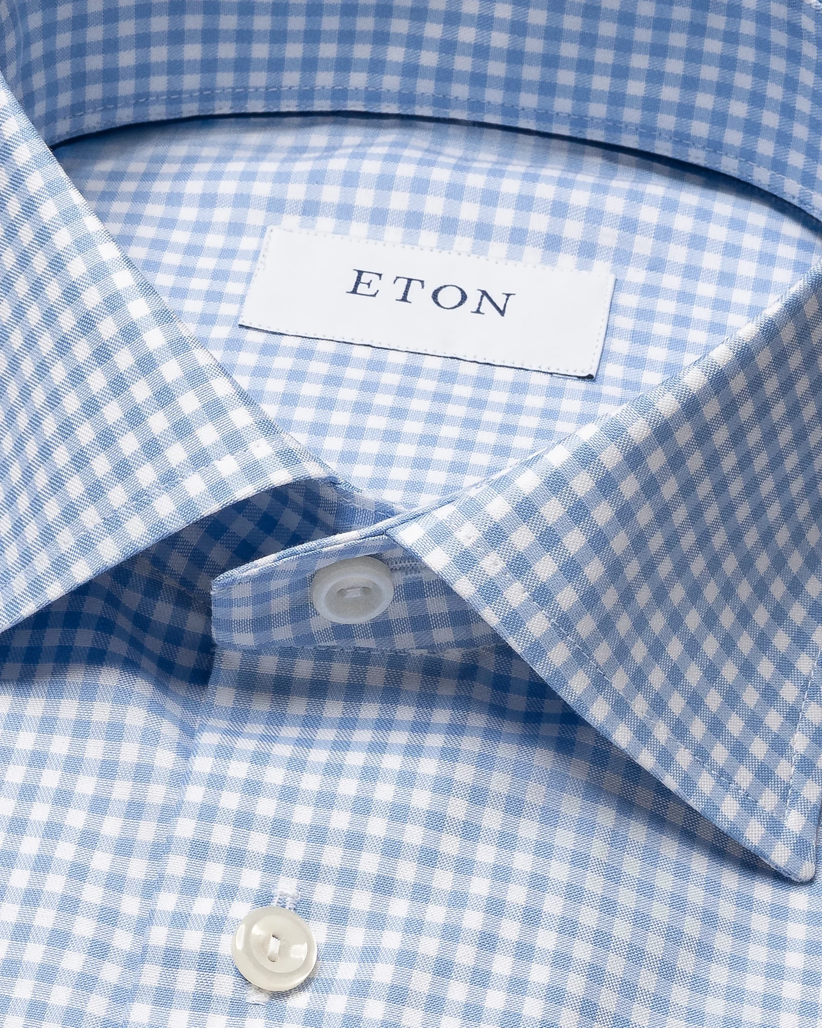 Eton - light blue check signature twill shirt