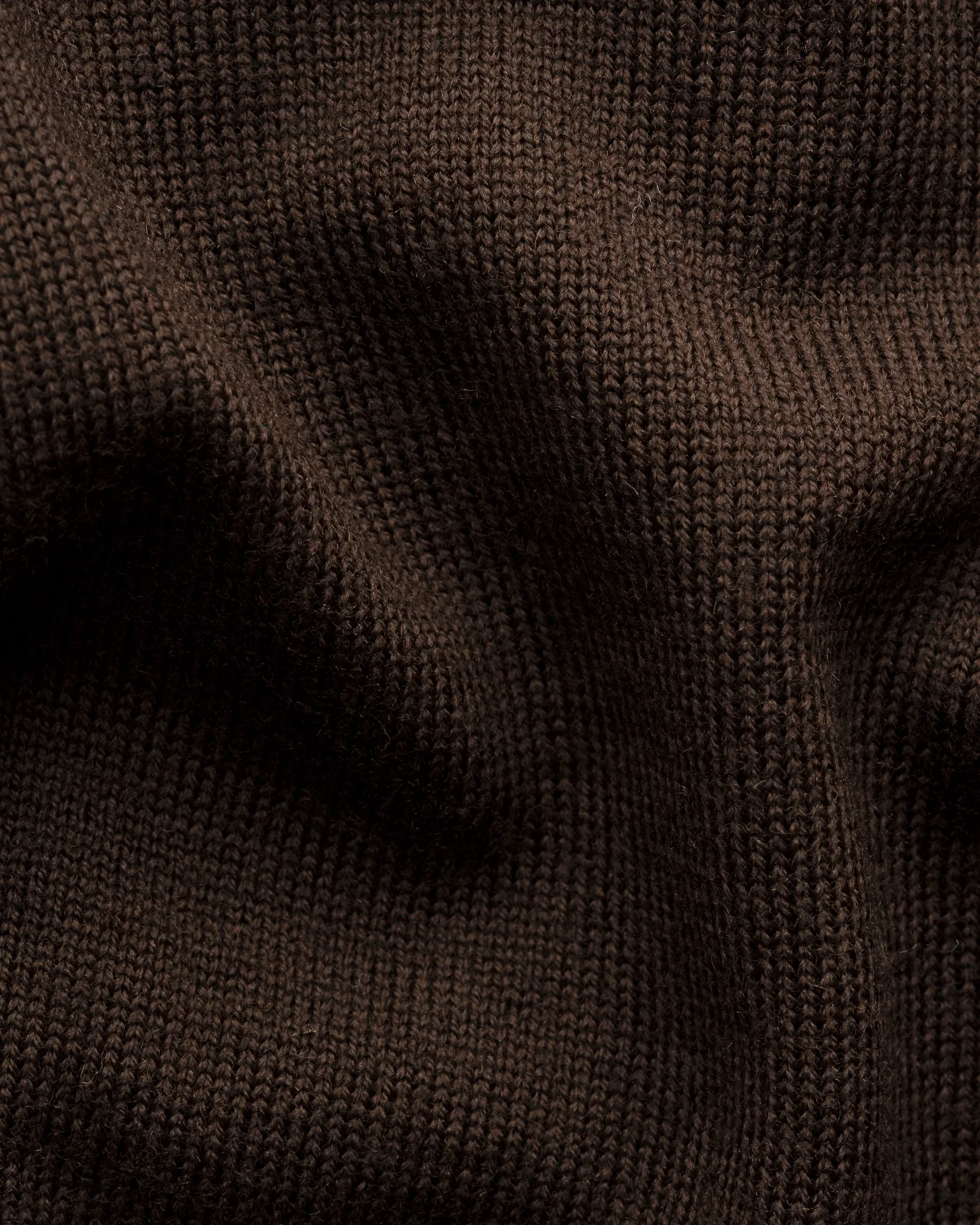 Eton - dark brown merino full zip knit cardigan