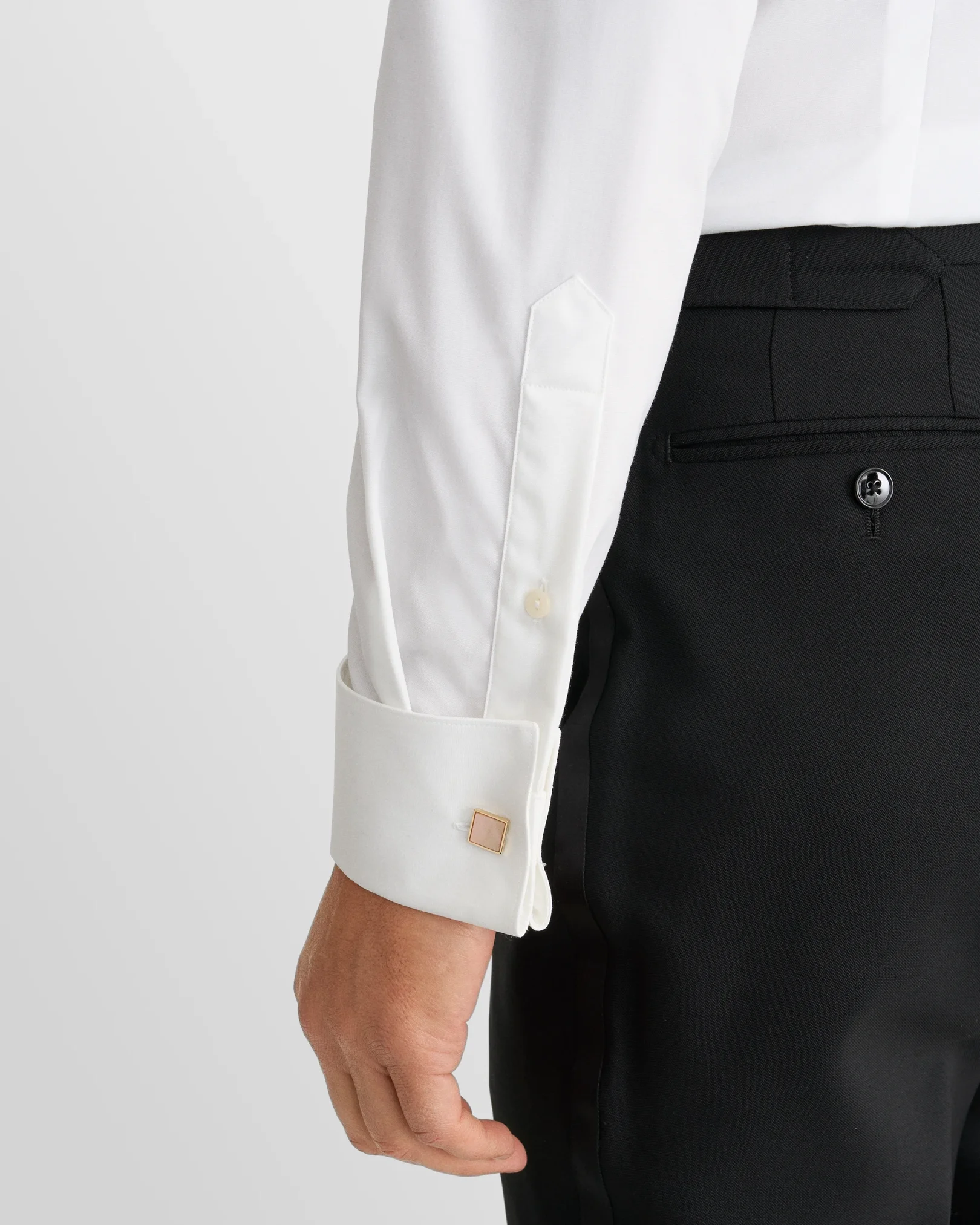 Eton - pique black tie shirt