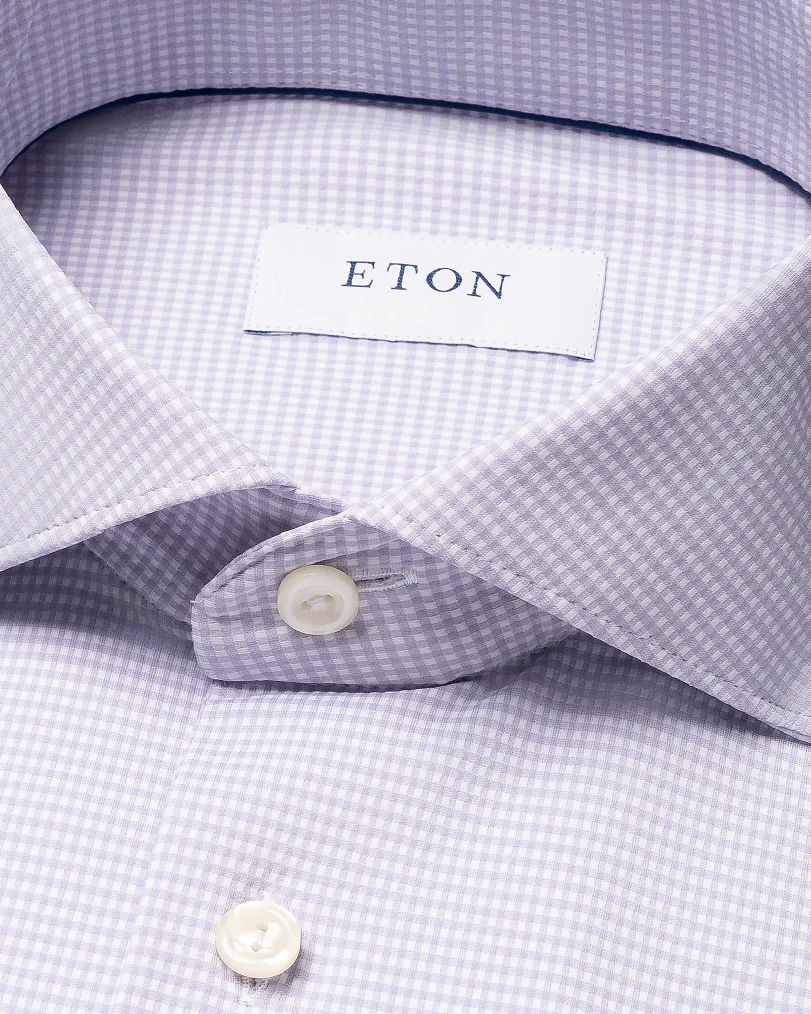 Eton - Light purple Micro Check Four-Way Strech Shirt