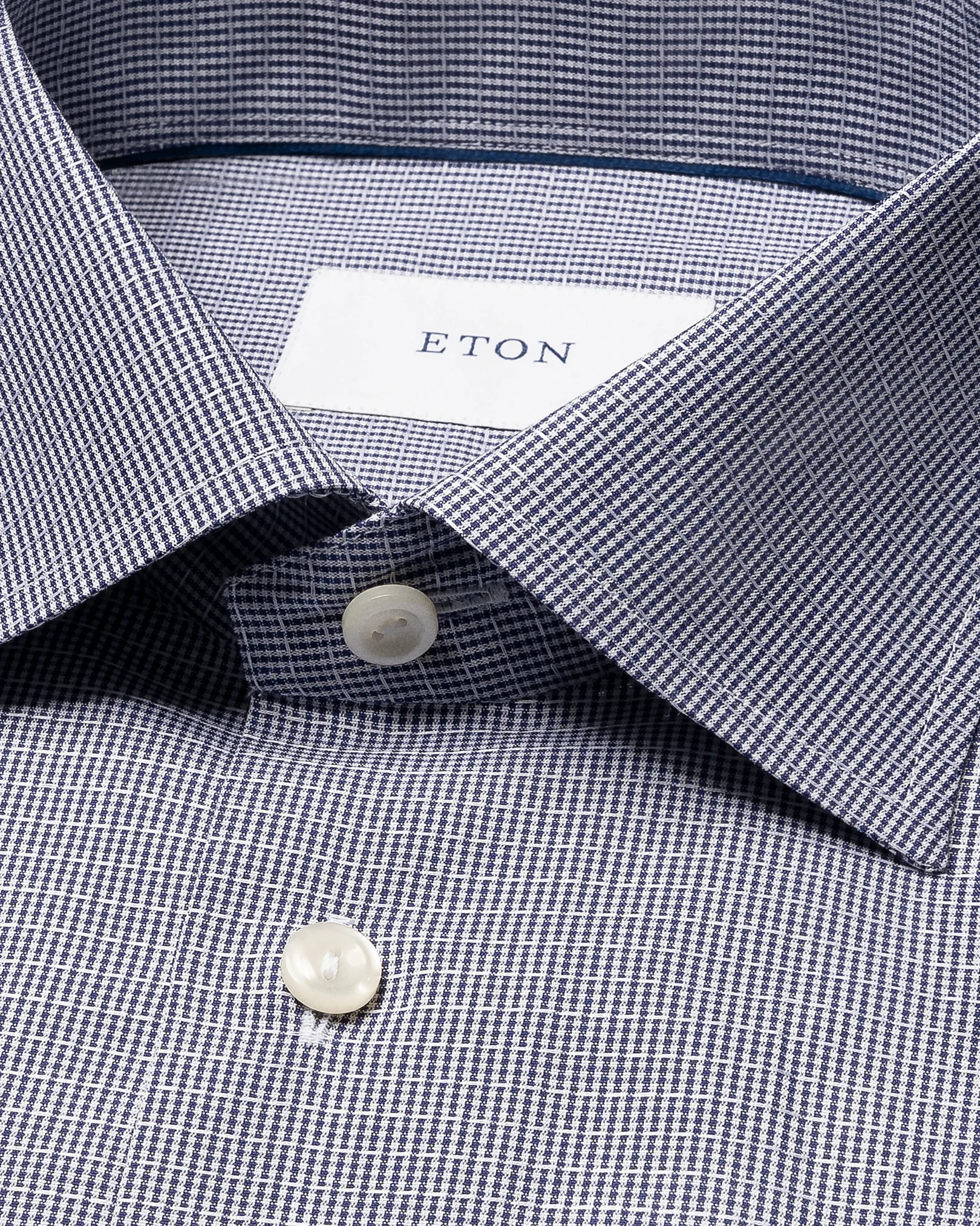 Eton - dark blue semi solid signature dobby shirt