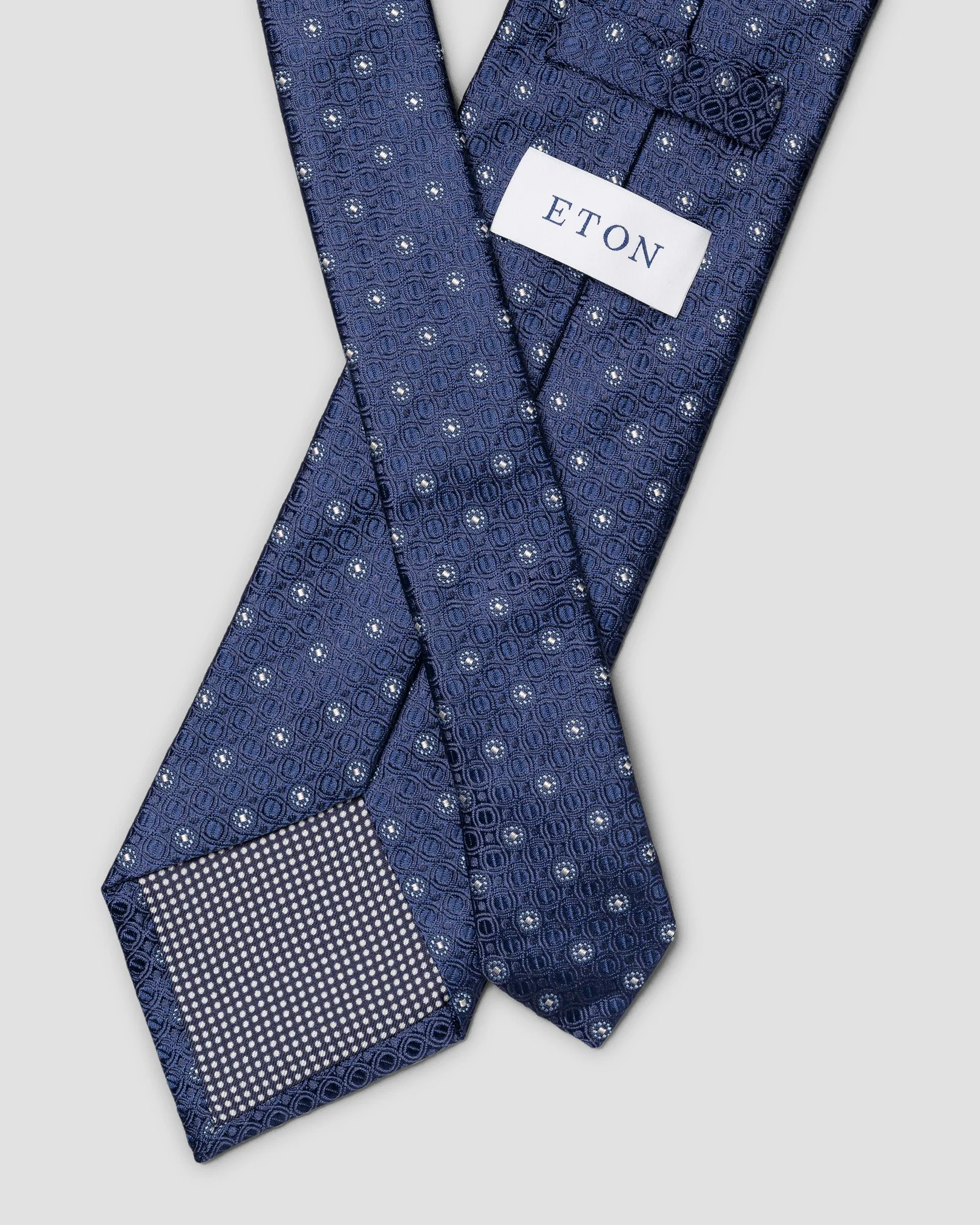 Eton - navy blue floral pattern tie