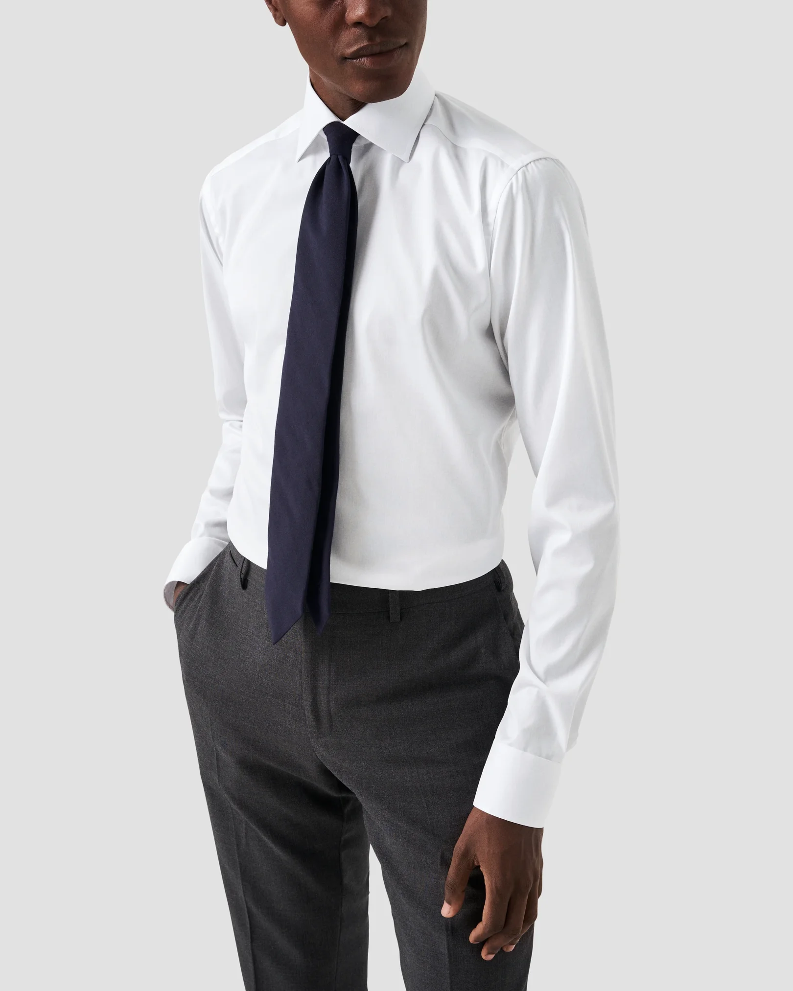 Eton - White Signature Twill Shirt – Extra Long Sleeves